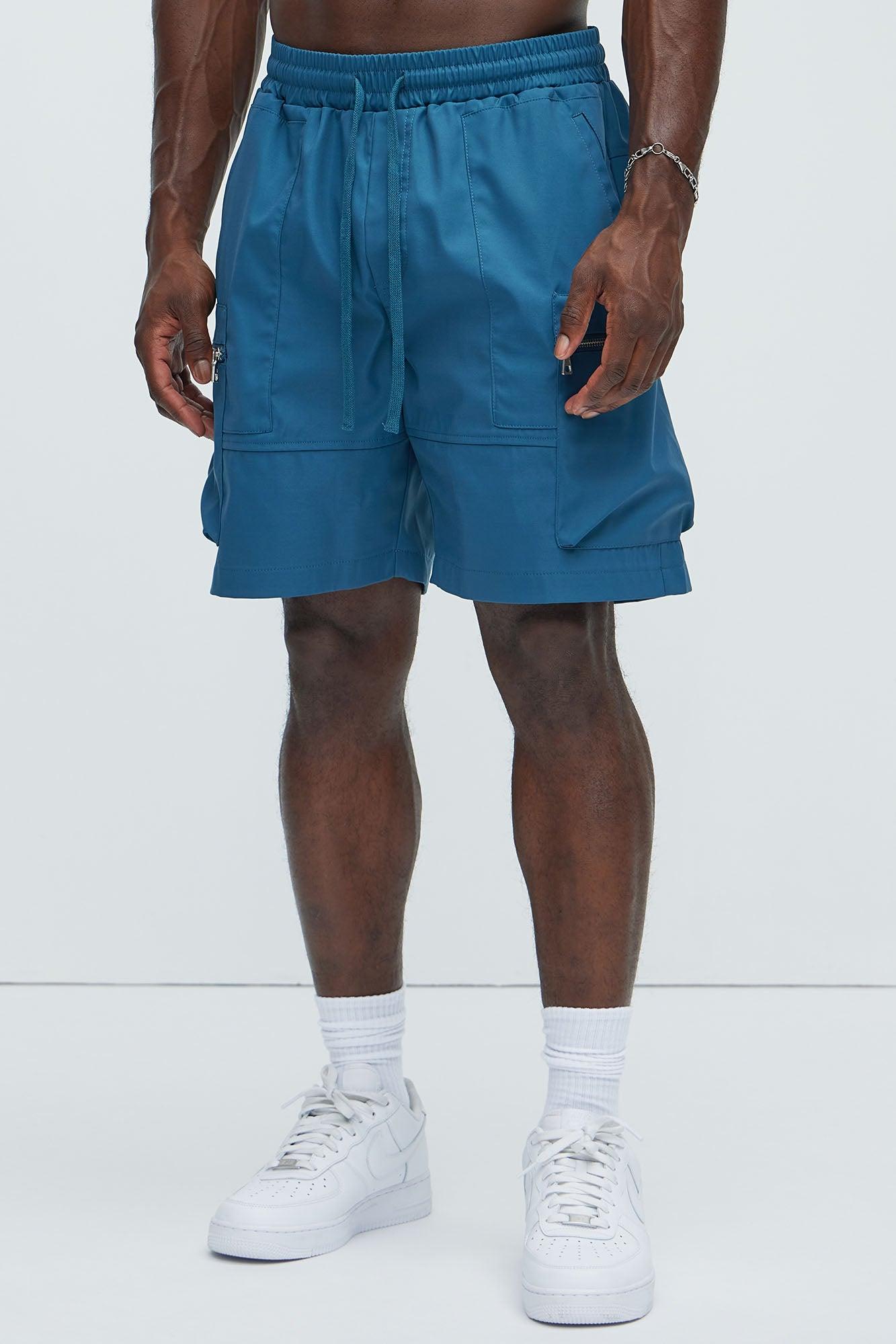 Maxey Cargo Shorts - Blue Product Image