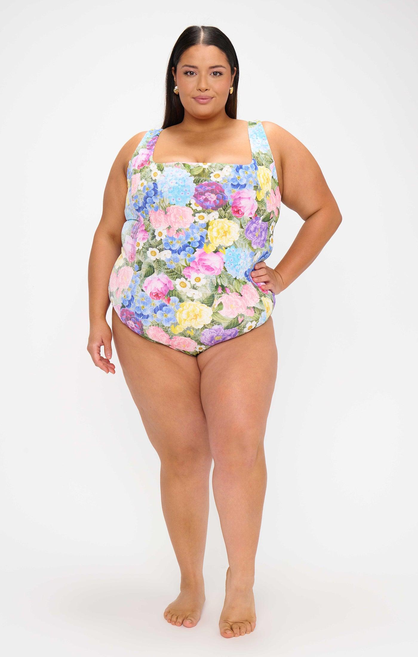 Miramar Beach One Piece ~ Flower Shop Rib Scrunch Product Image