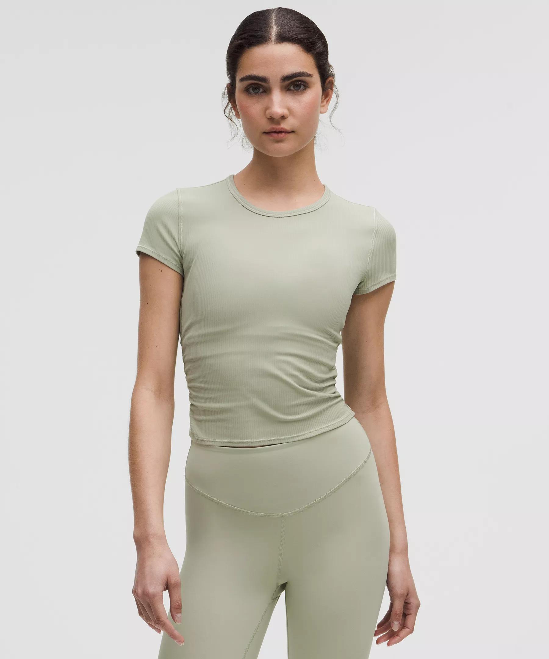 All It Takes Back-Twist Ribbed Short-Sleeve Shirt Product Image