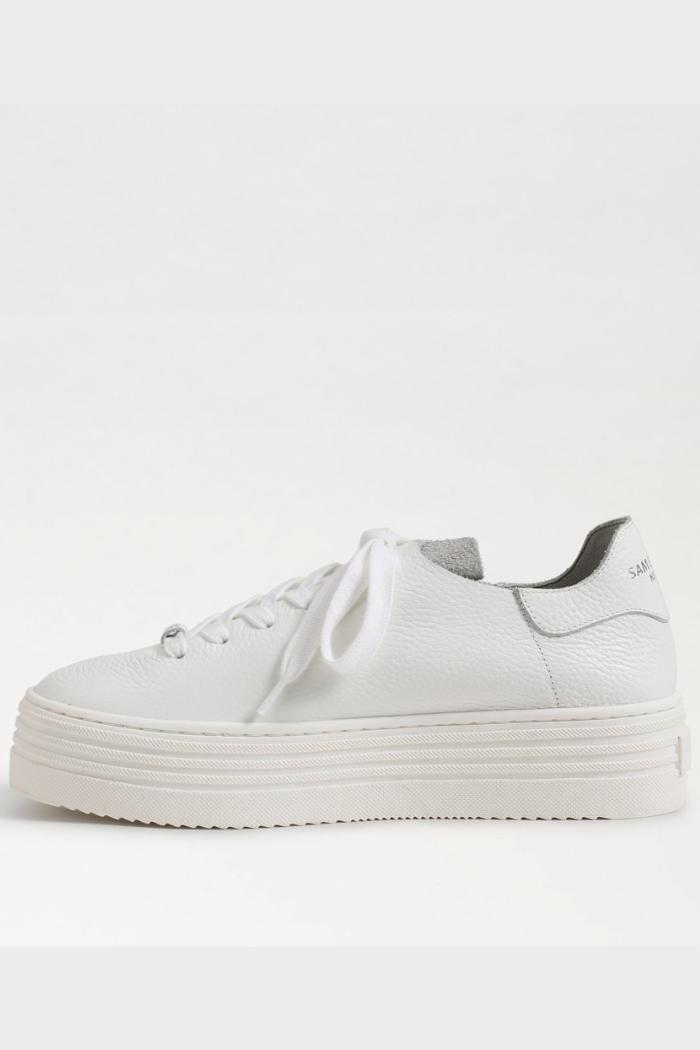 Pippy Lace Up Platform Sneaker - White Leather Product Image