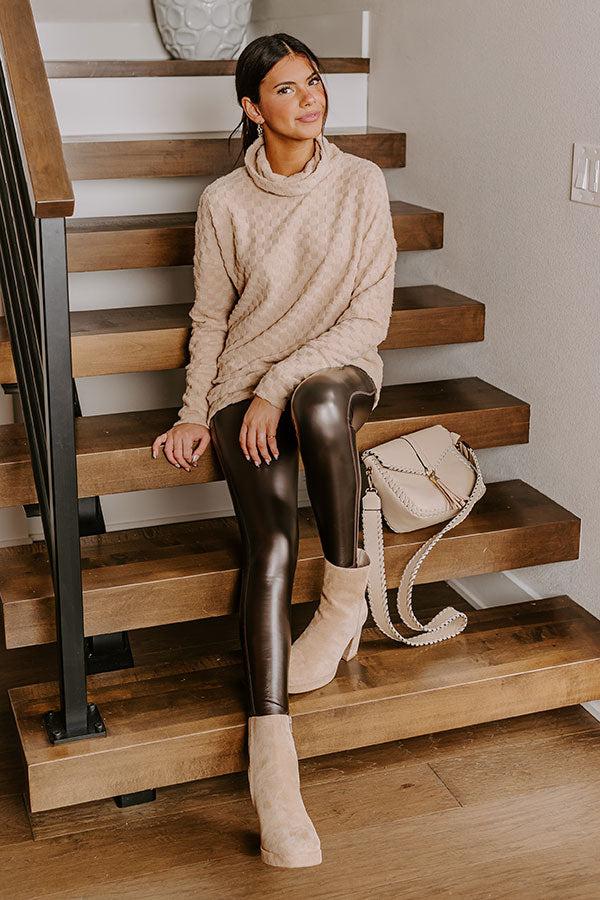 Whispering Winds Sweater Top In Iced Latte Product Image