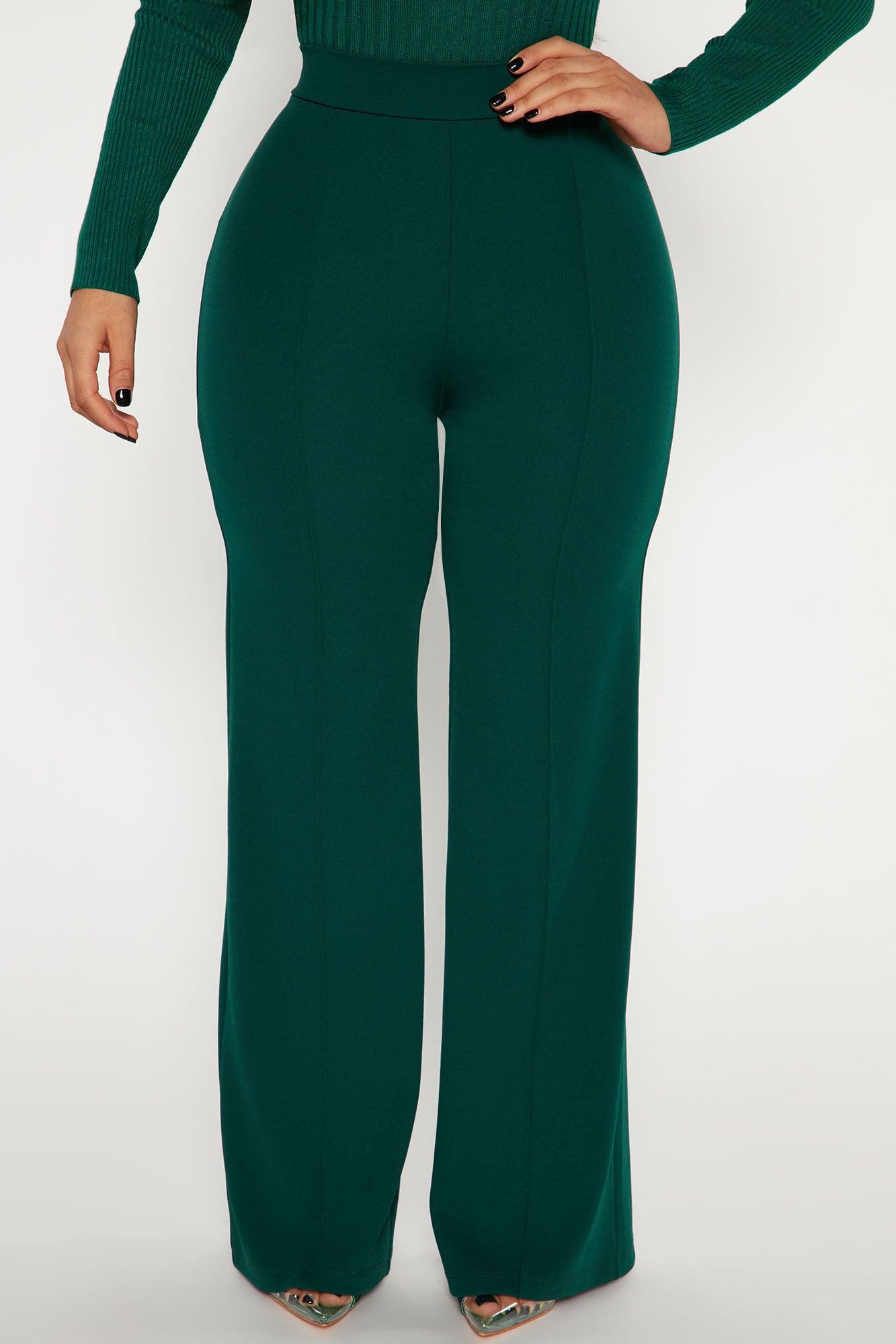 Petite Victoria High Waisted Dress Pants - Hunter Green Product Image