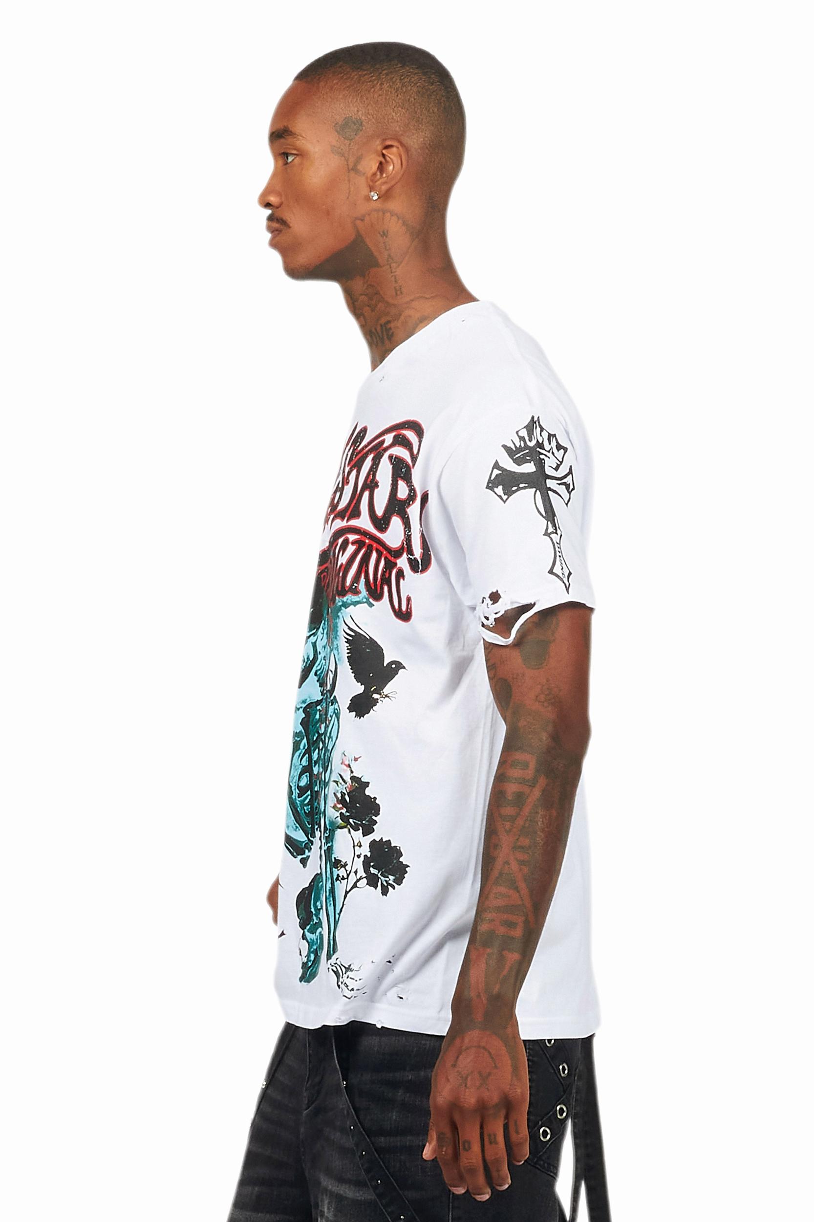 Danby White Graphic Oversized T-Shirt Male Product Image