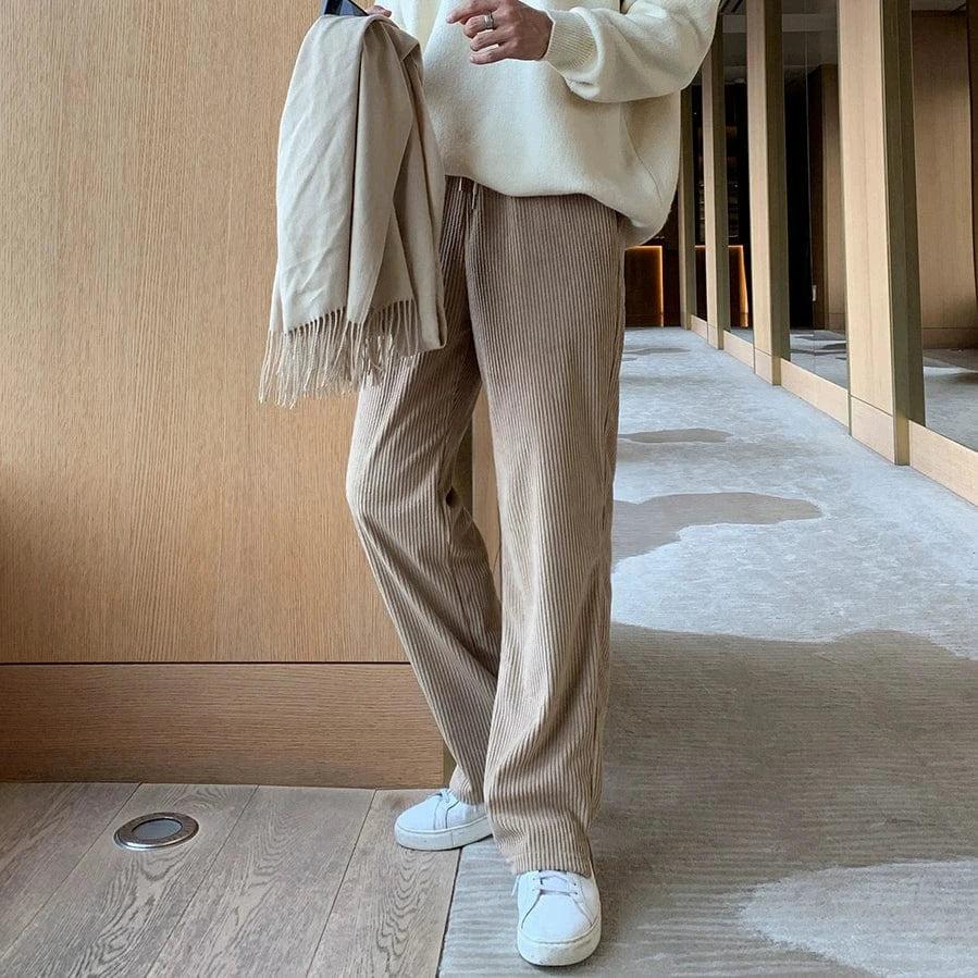 RT No. 19001 CORDUROY STRAIGHT PANTS Product Image