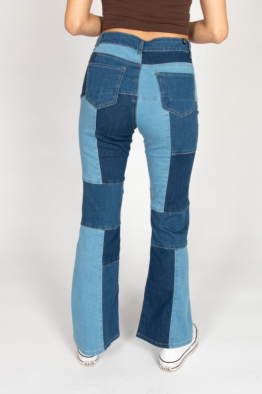 Bell Bottom Patchwork Jeans Product Image