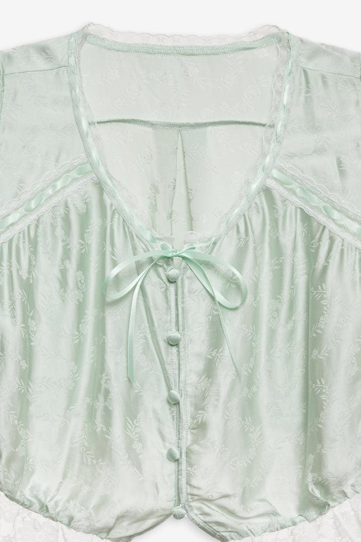 Mint Twist Jacquard Mini Skirt — Mint Product Image