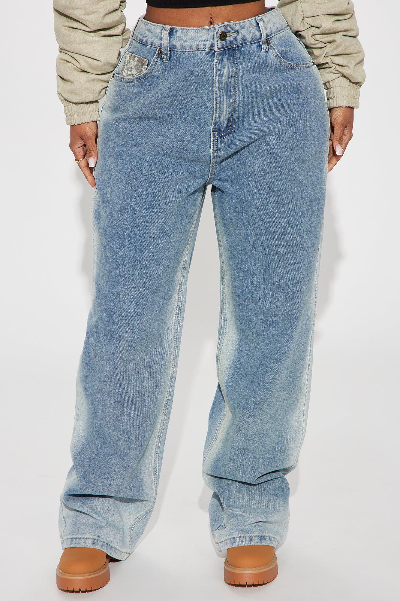 Leave You Alone Utility Straight Leg Jeans - Medium Wash Product Image