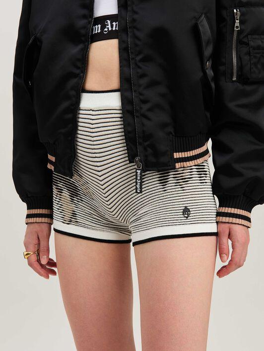 PALMS JACQUARD KNIT SHORTS OFF WHITE - B Product Image
