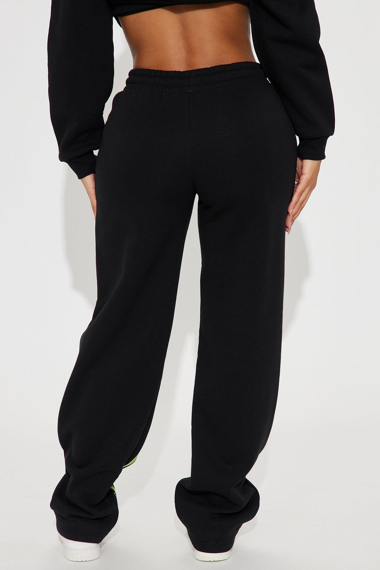 Von Dutch Wide Leg Pant - Black/Green Product Image