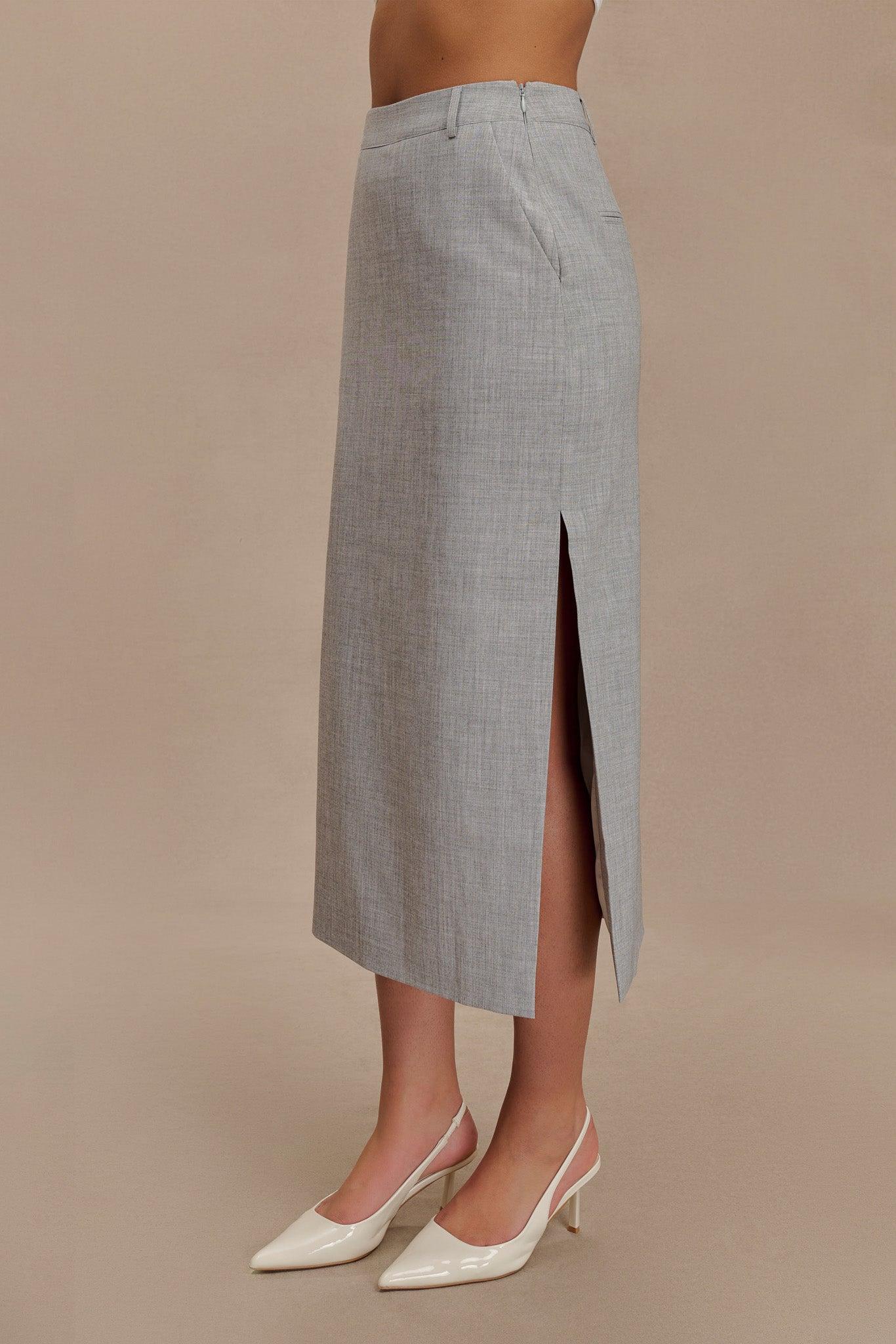 Ambrose Midi Skirt - Charcoal Marle Product Image