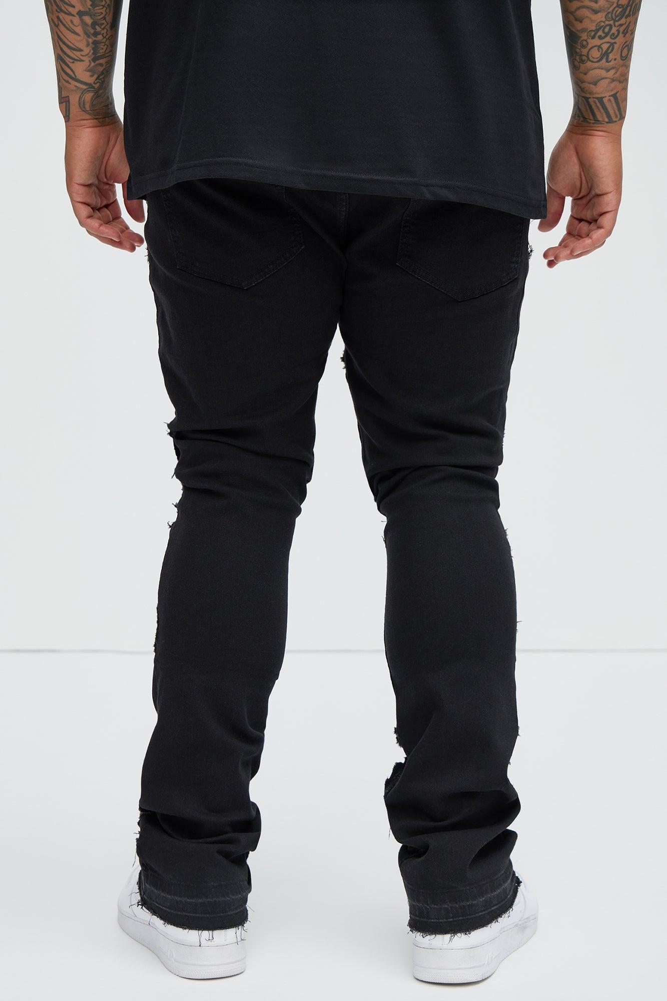 Fray All Ways Stacked Skinny Flare Jeans - Black Product Image