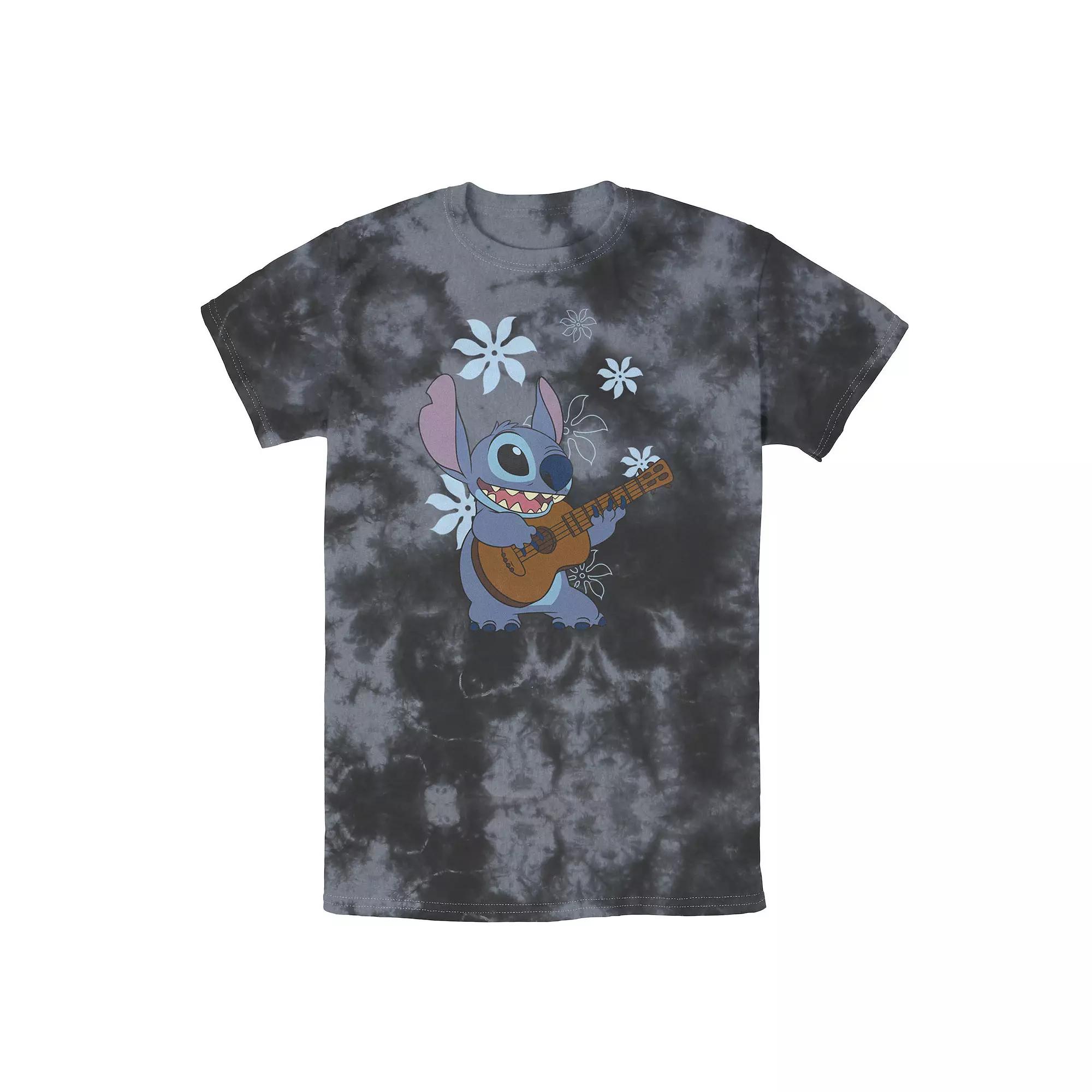 Disney's Lilo & Stitch Men's Flowers Background Wash Tee,  Product Image