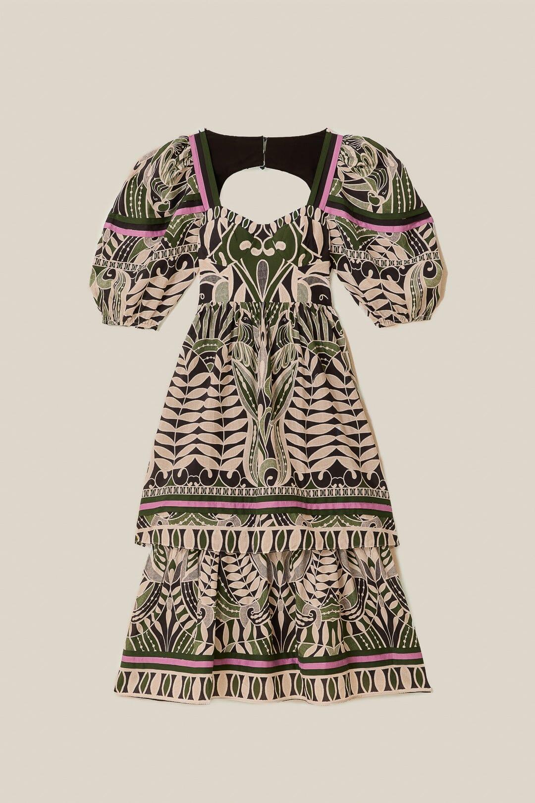 Black Lace Nature Short Sleeve Maxi Dress Product Image