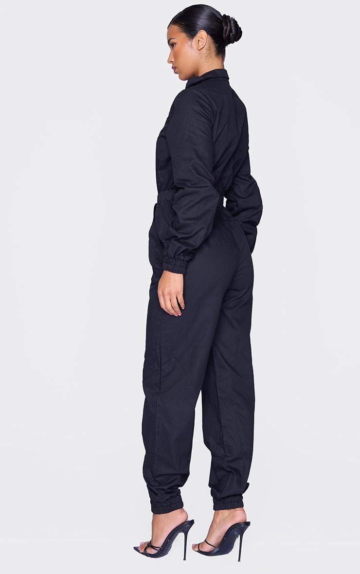 Black Boiler Contrast Zip Jumpsuit Product Image
