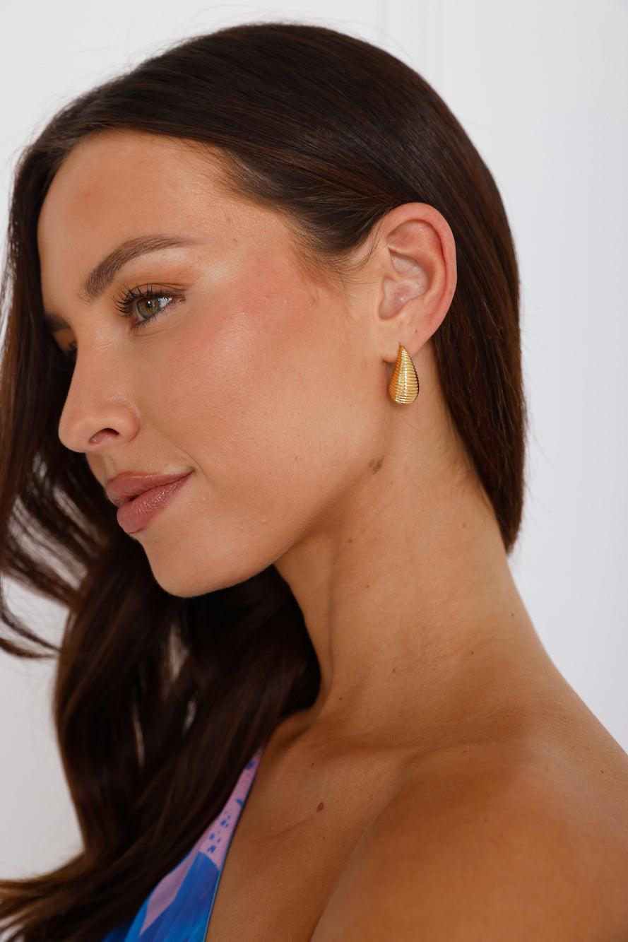 18k Gold Plated Honey Bee Earrings Gold Product Image