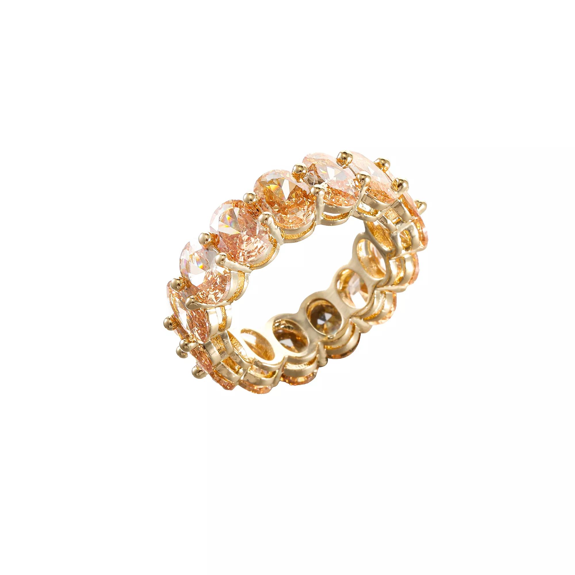 City Luxe Crystal Eternity Band Ring, Women's, Size: 10, November Gold Tone Product Image