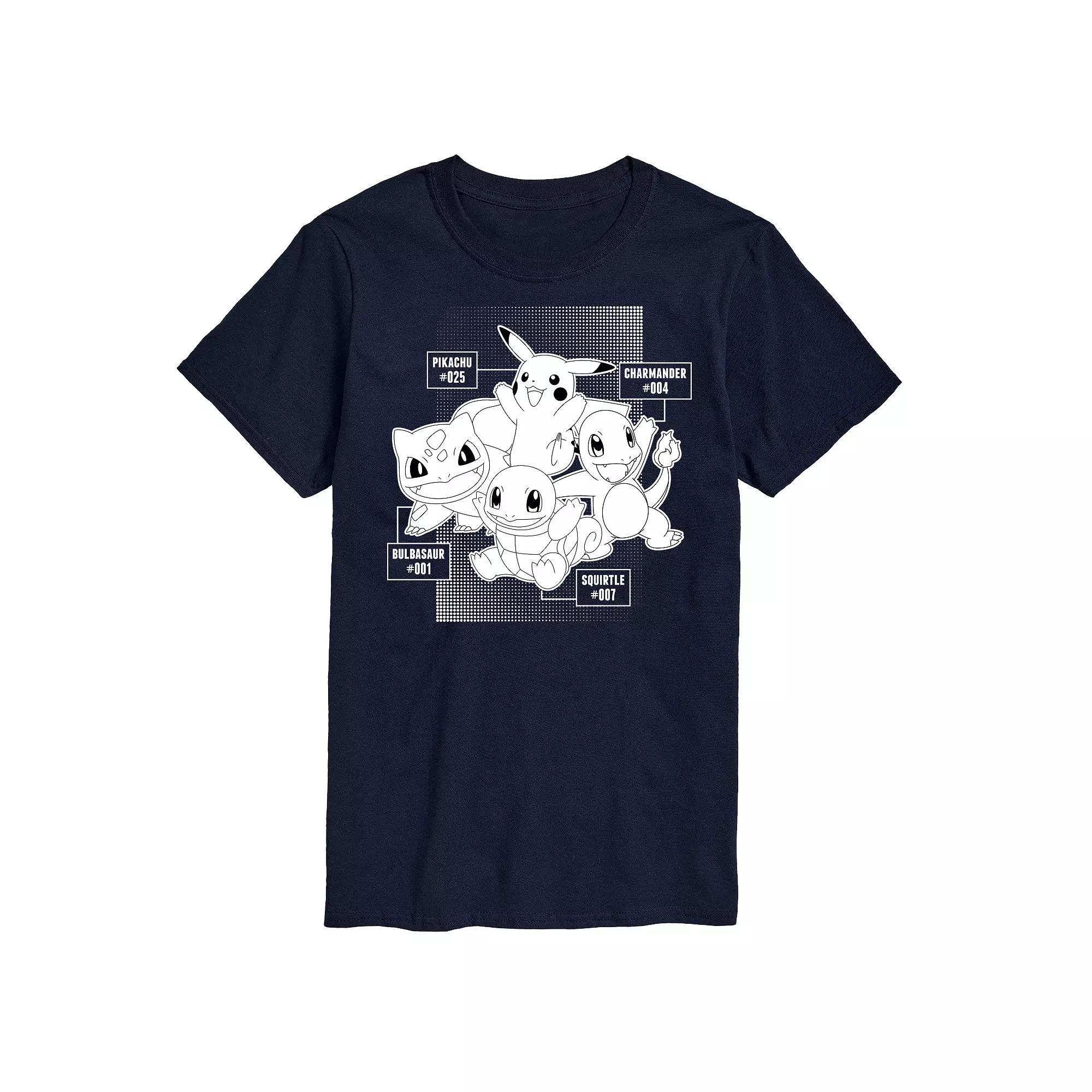 Men's Pokemon Starter Labels Graphic Tee,  Product Image