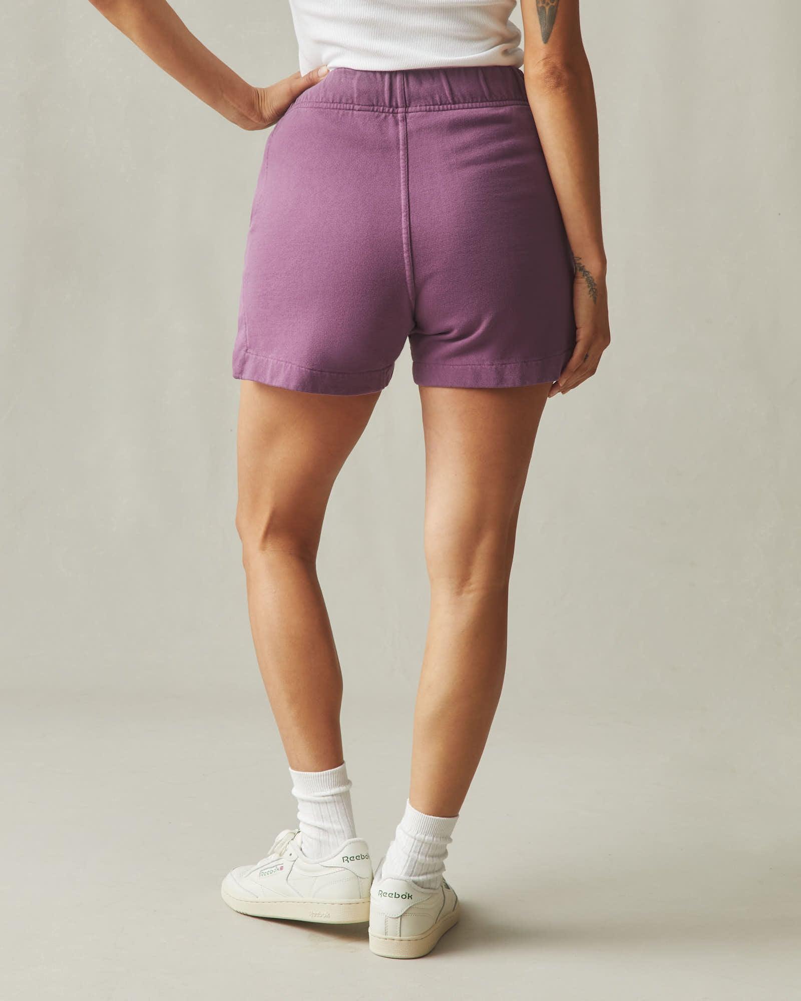 Women's Side Slit French Terry Short - Plum Berry Product Image