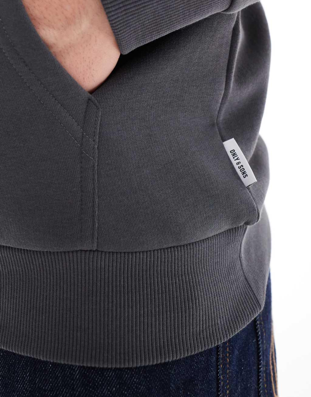 ONLY & SONS hoodie in charcoal Product Image