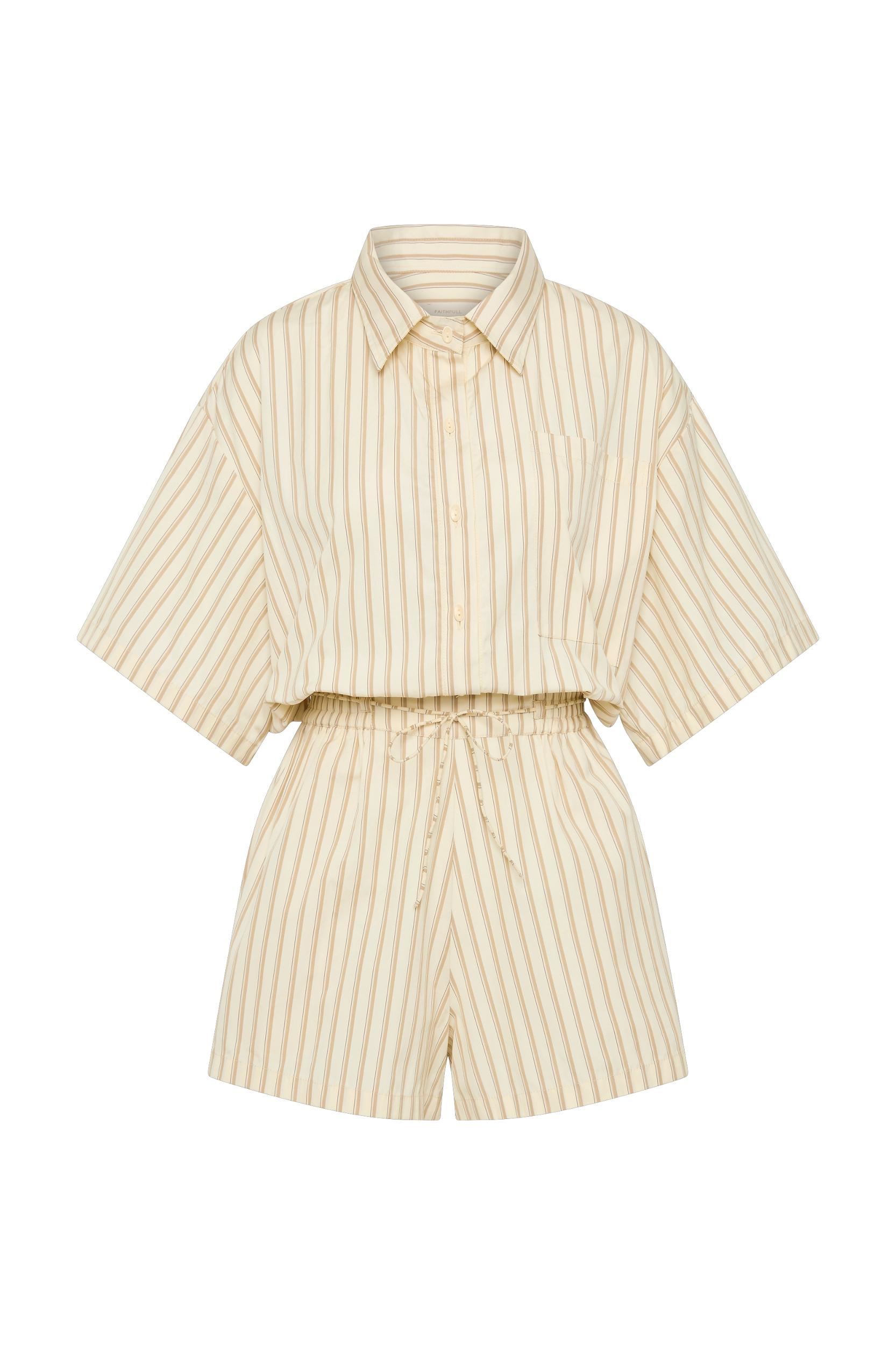 Faia Playsuit Shadow Stripe Butter - Final Sale Product Image