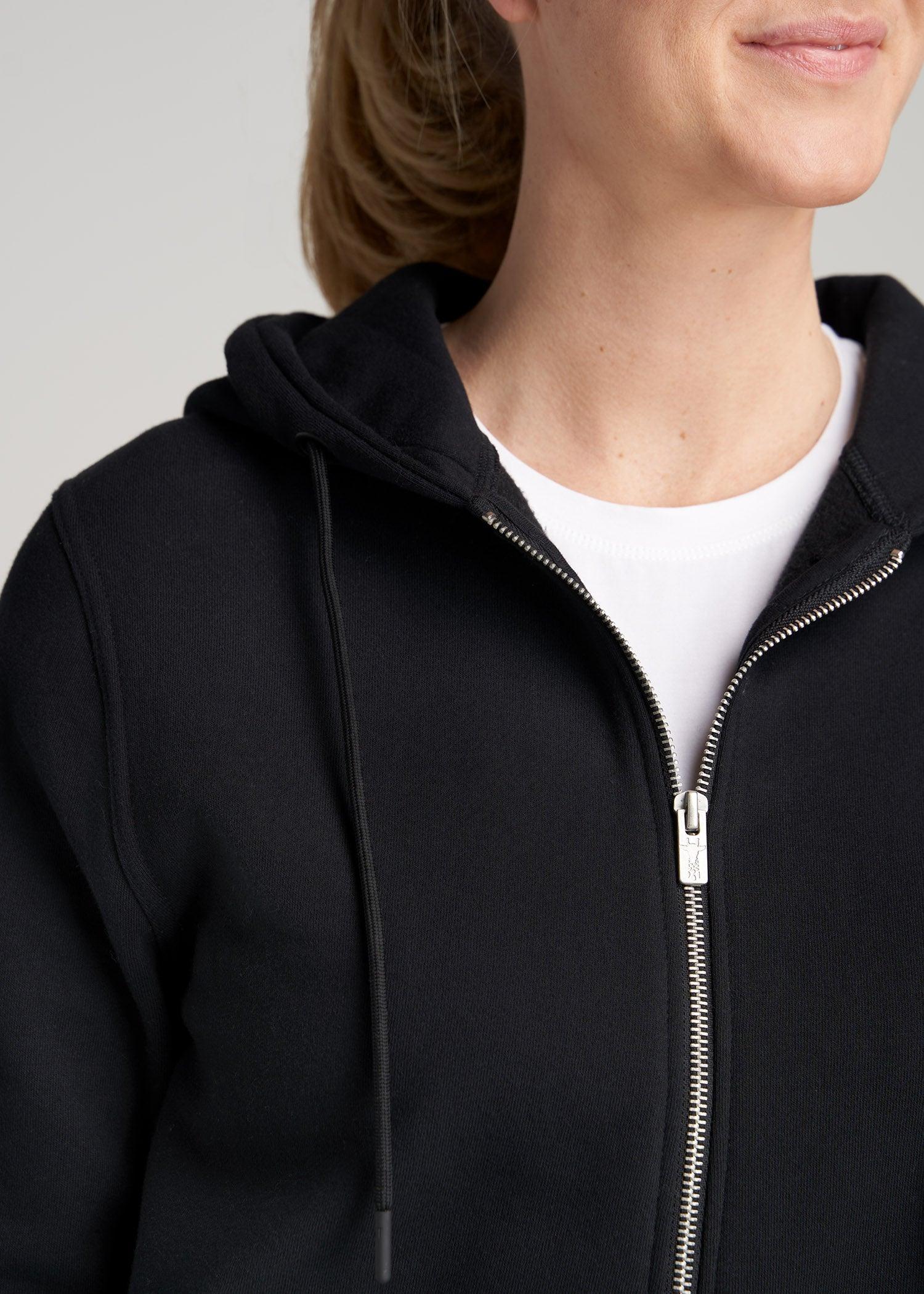 Wearever Fleece Full-Zip Hoodie for Tall Women in Black Female Product Image