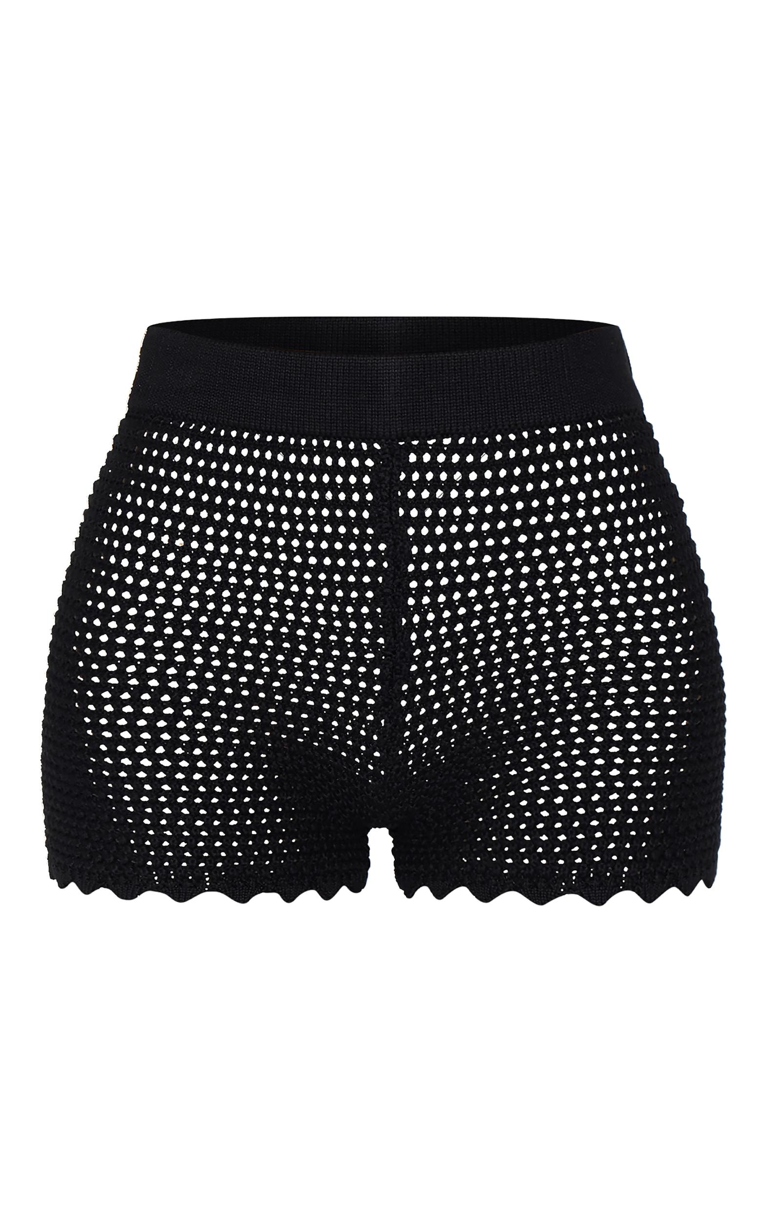 Black Crochet Shorts Product Image
