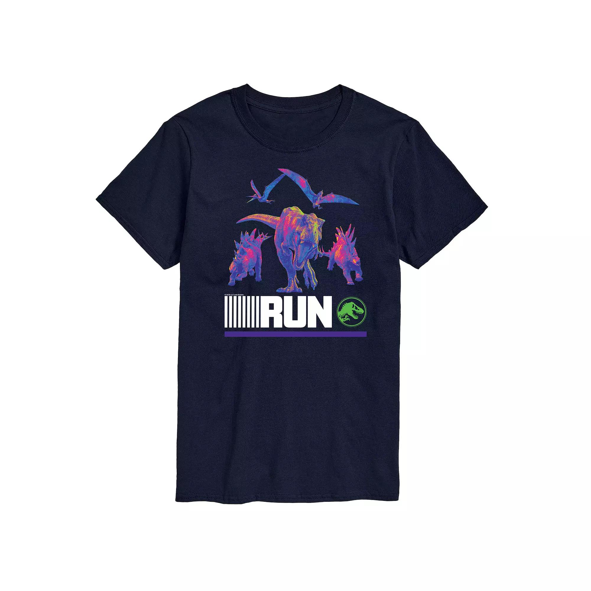 Men's Jurassic World Run Infared Dinos Graphic Tee,  Product Image