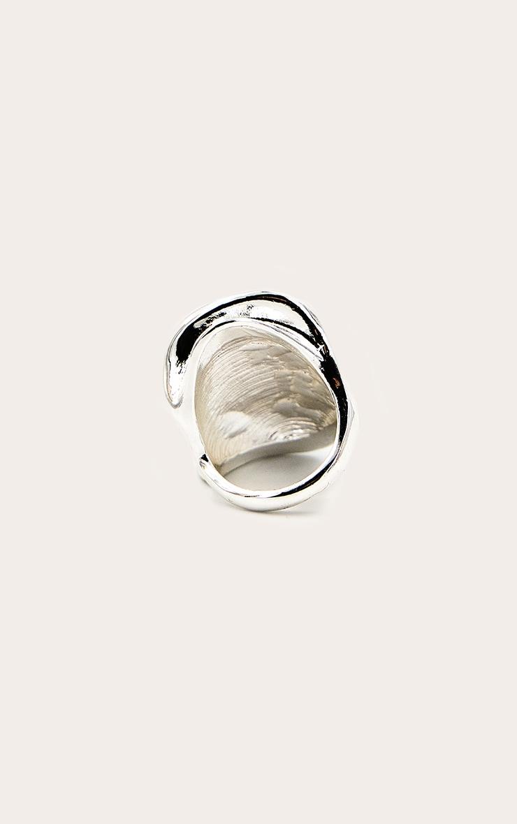Silver Textured Abstract Double Ring Product Image
