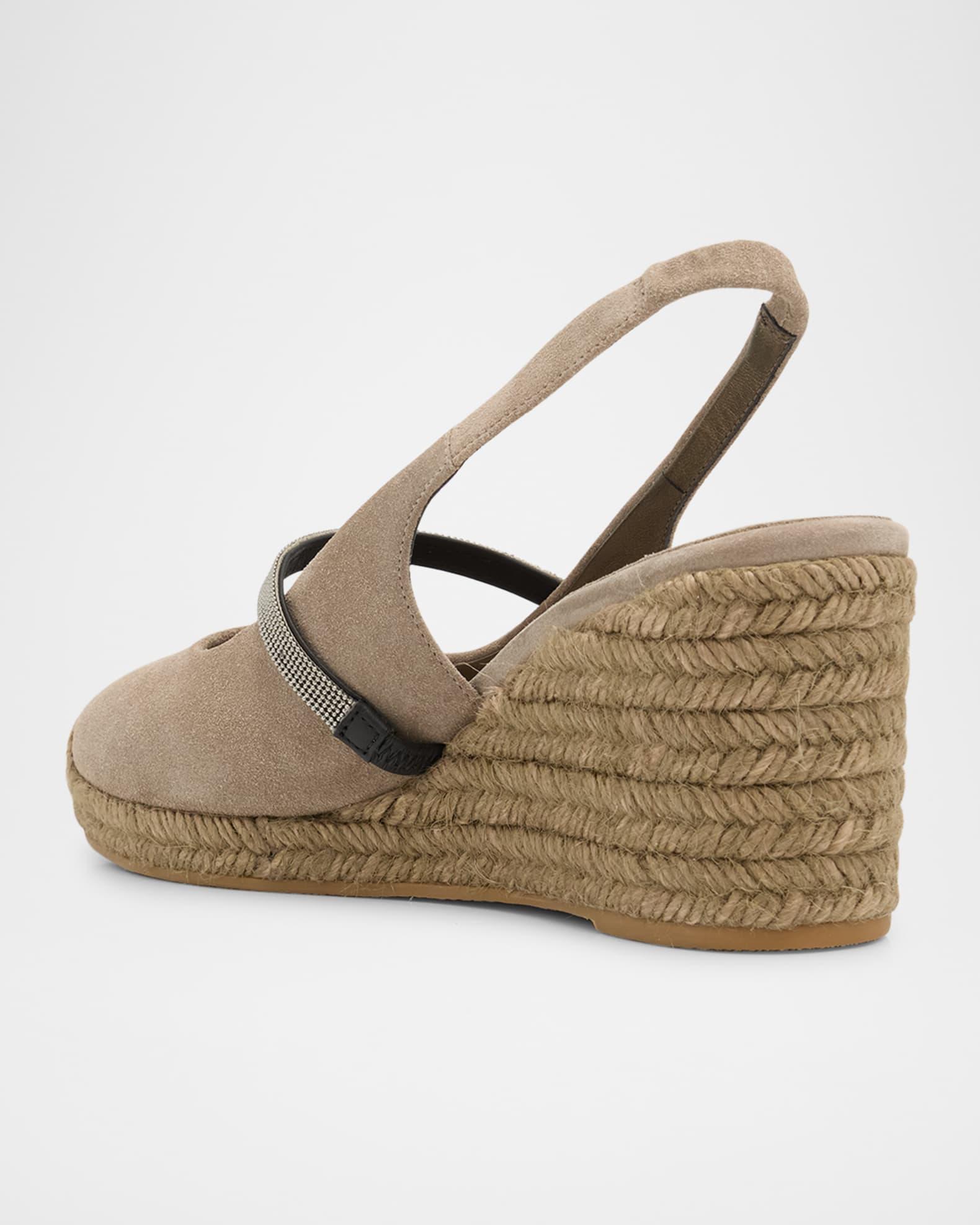 Monili Mary Jane Suede Espadrille Slingback Wedges Product Image