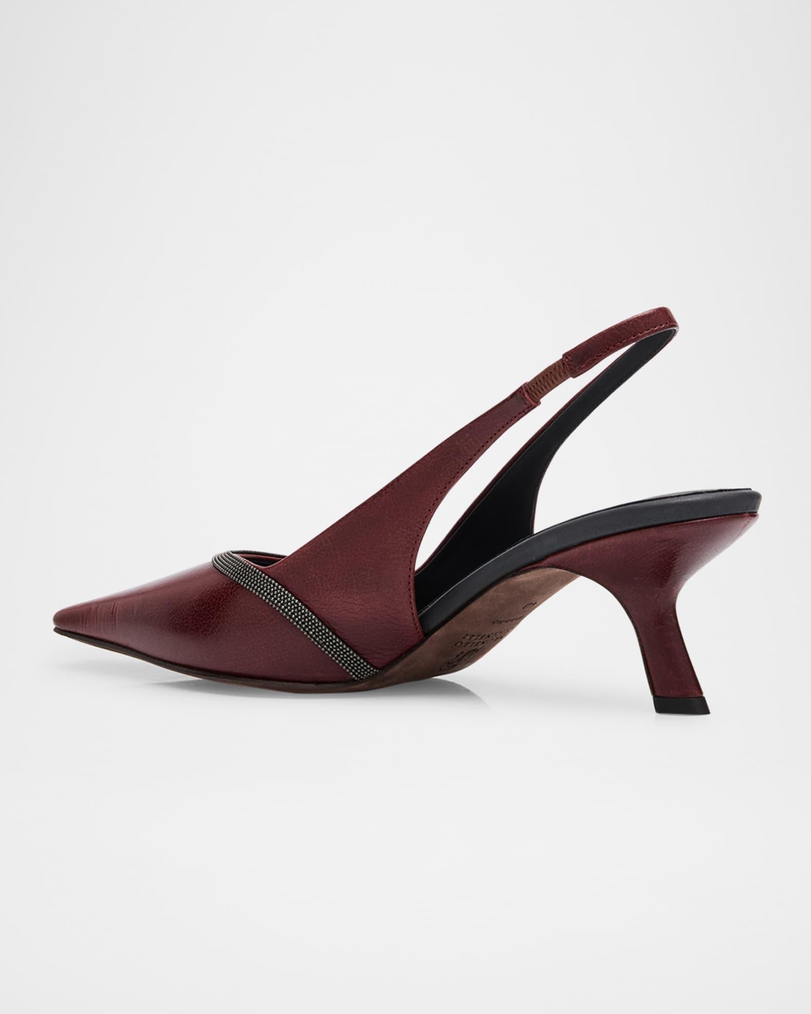 Leather Monili Slingback Pumps Product Image
