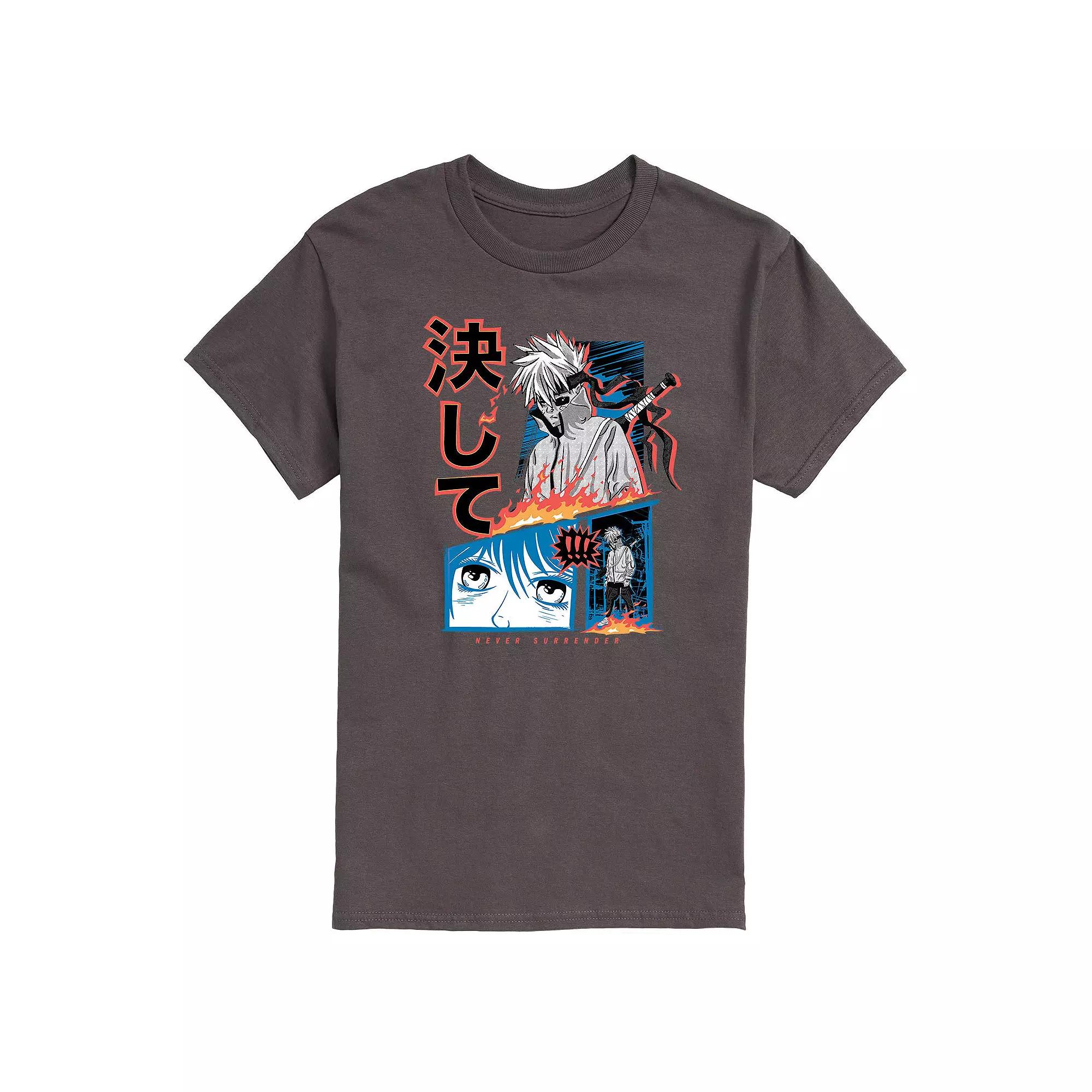 Big & Tall Anime Never Surrender Tee, Men's,  Product Image