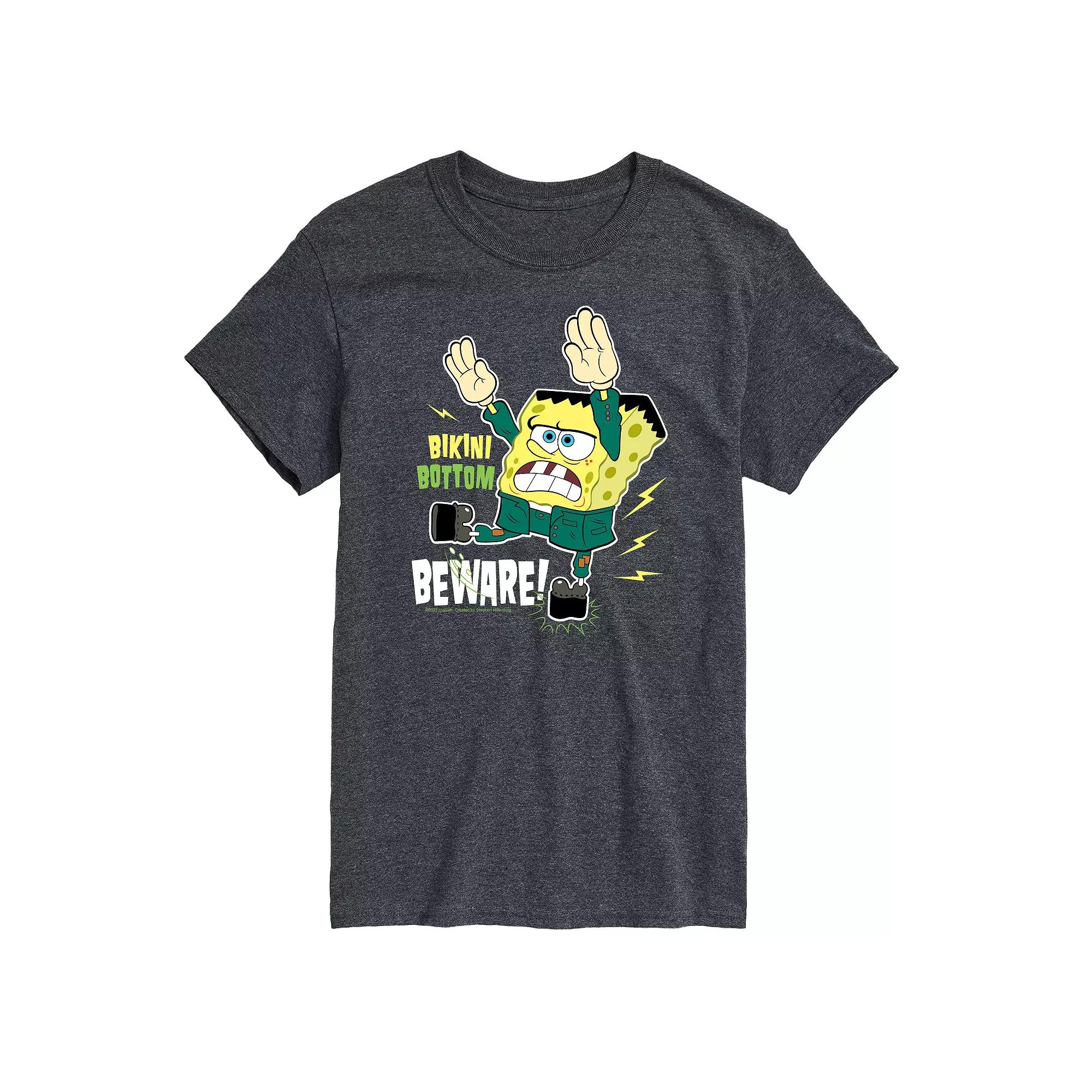 Big & Tall Spongebob Bikini Bottom Beware Graphic Tee, Men's,  Product Image