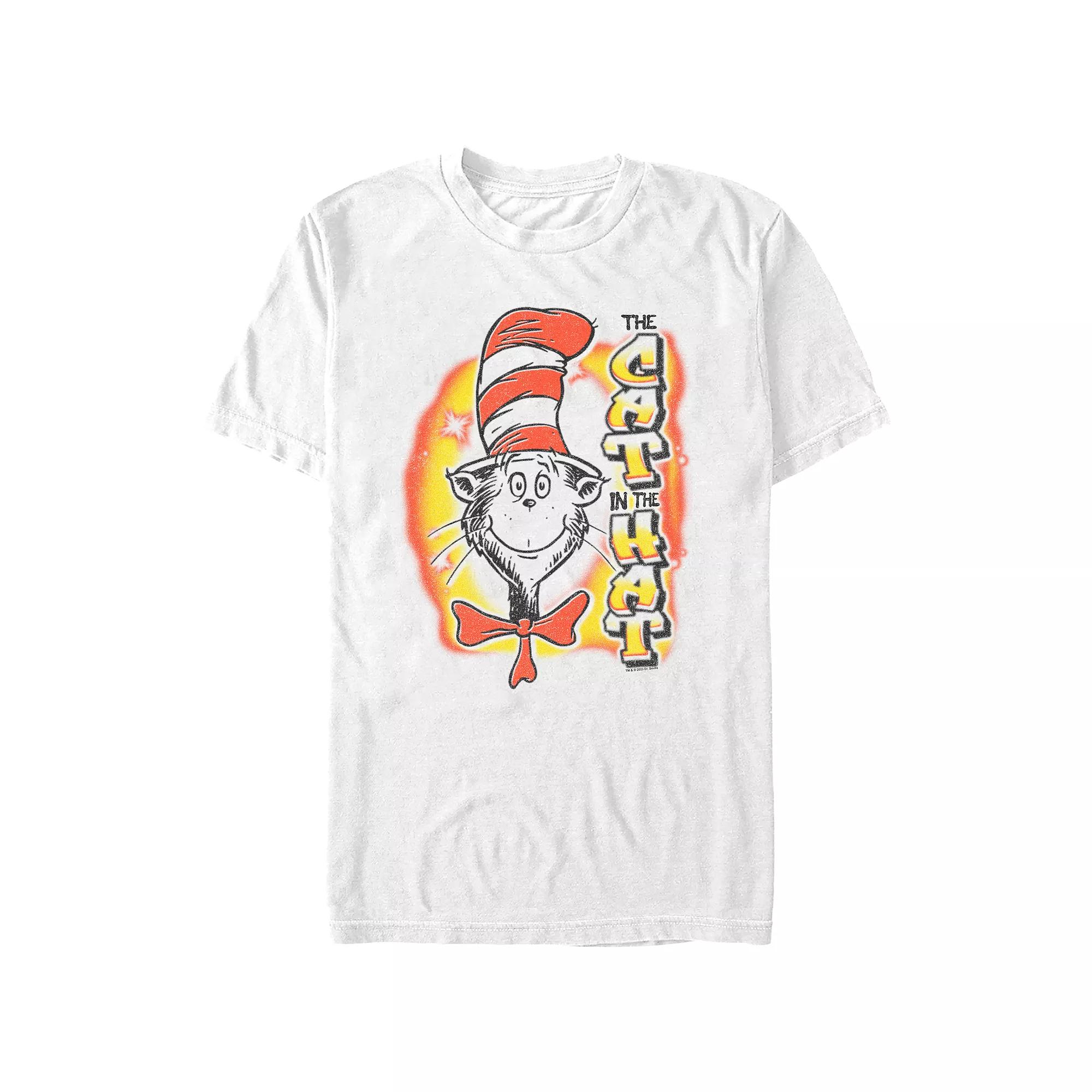 Men's Dr. Seuss The Cat In The Hat Airbrush Graphic Tee, Size: Small, White Product Image