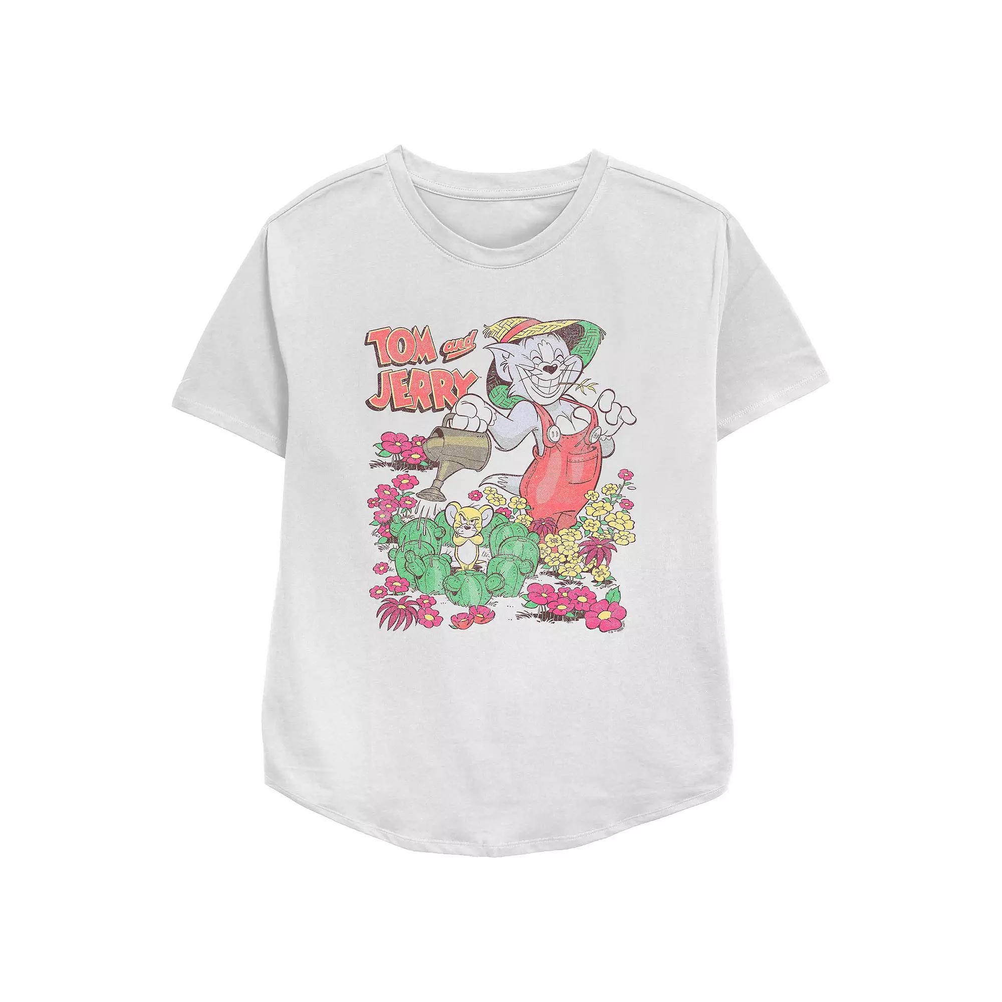 Women's Tom & Jerry Springtime Gardening Relaxed Fit Graphic Tee,  Product Image