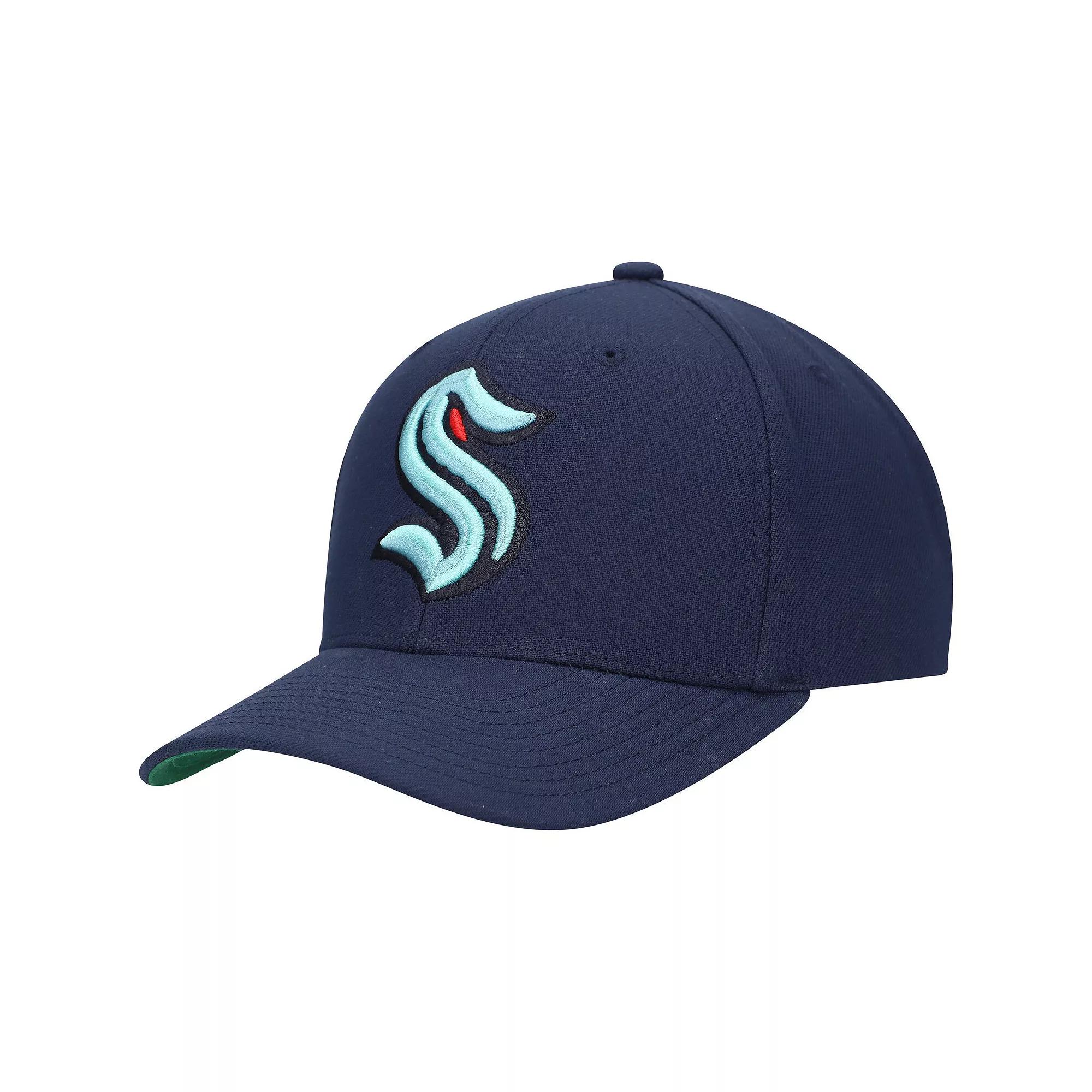 Men's Mitchell & Ness Deep Sea Blue Seattle Kraken Team Ground Pro Adjustable Hat, Krk Blue Product Image