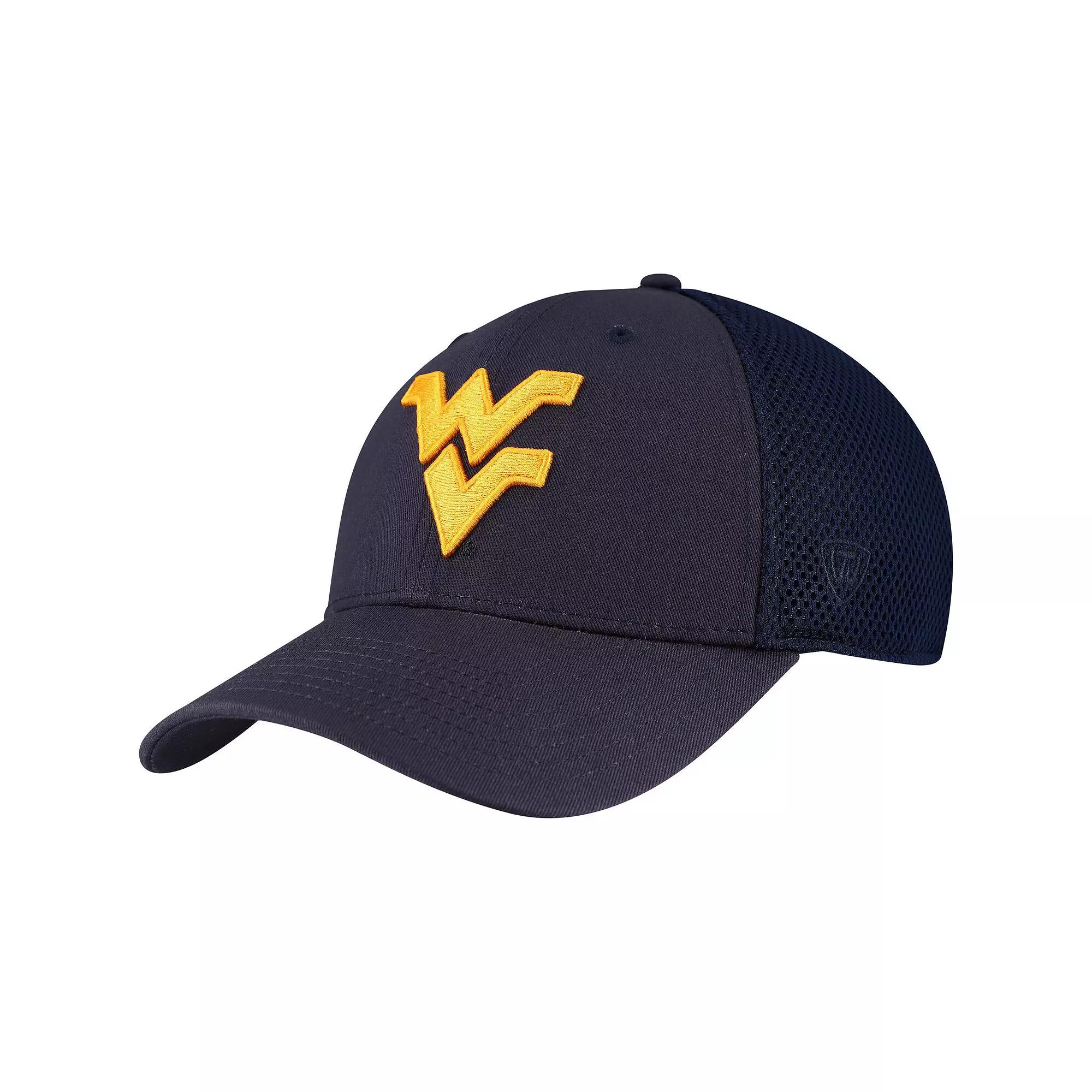 Men's Top of the World Navy West Virginia Mountaineers Spacer Flex Hat,  Product Image