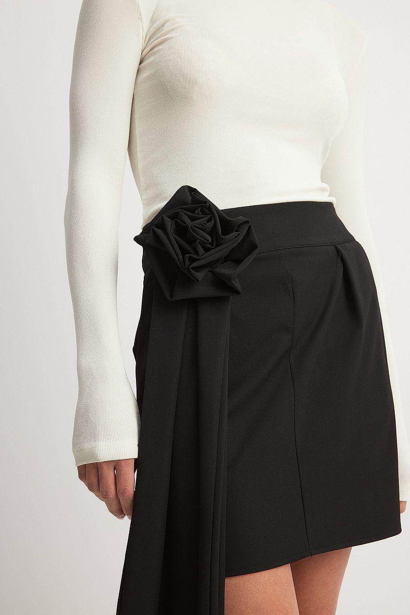 Rose Detail Mini Skirt Product Image