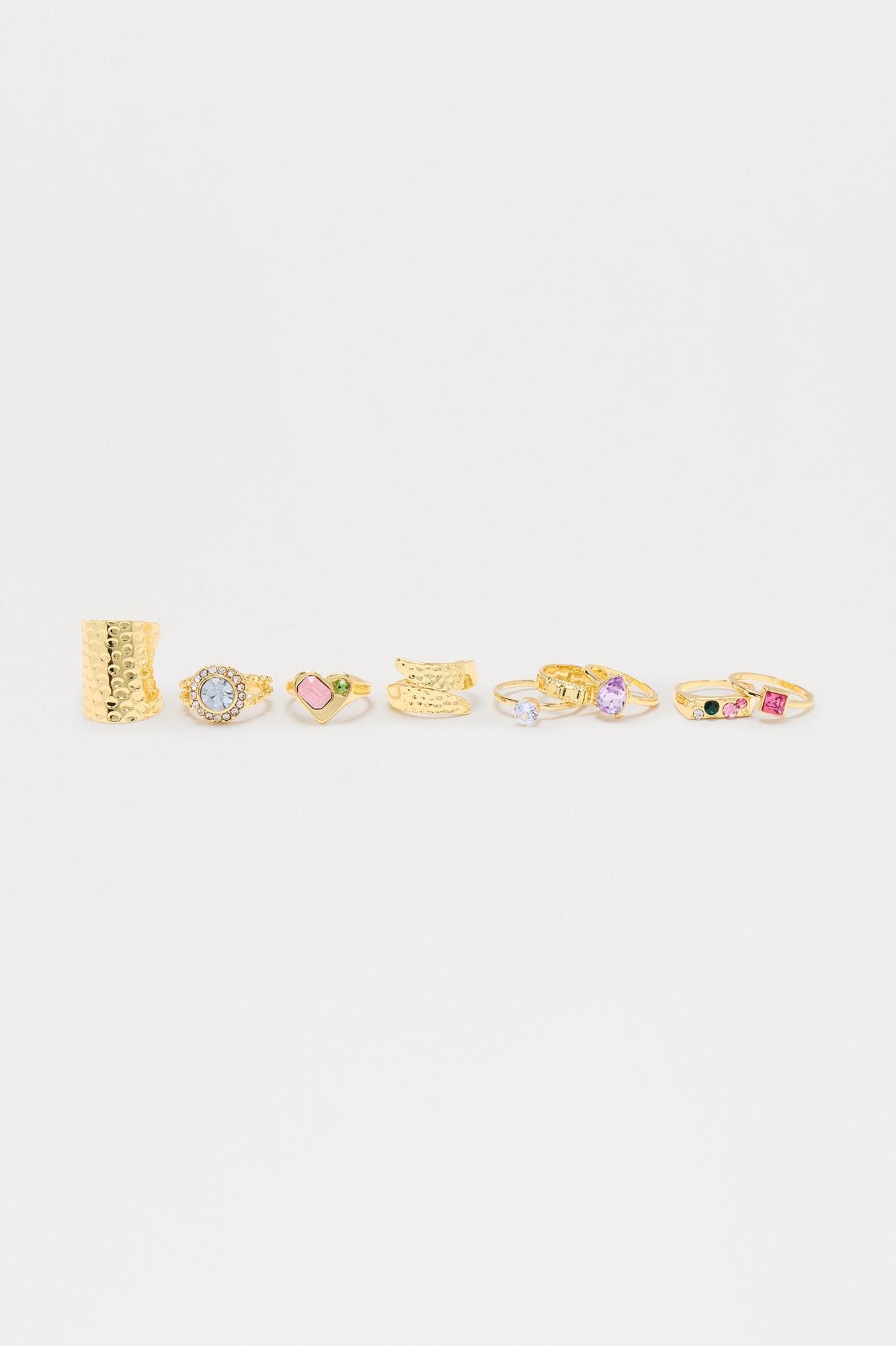 Kelsie 9 Piece Ring Set - Gold Female Product Image