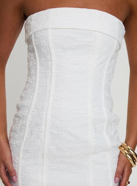 Bertrand Strapless Mini Dress White Product Image