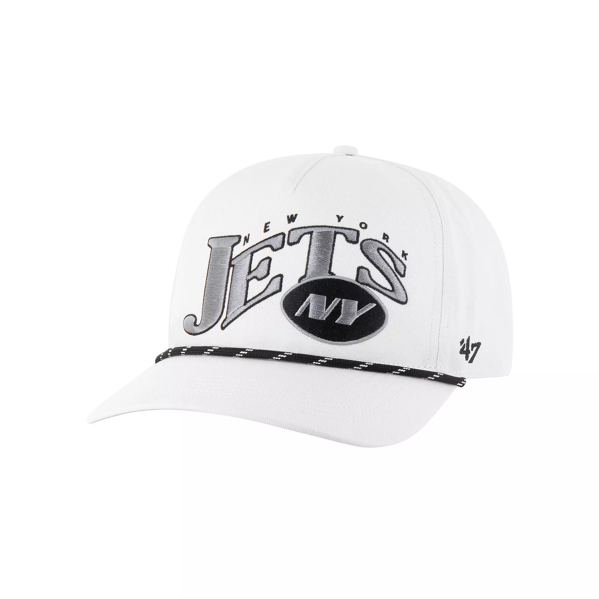 Men's '47 White New York Jets Wave Speckle Hitch Rope Adjustable Hat Product Image