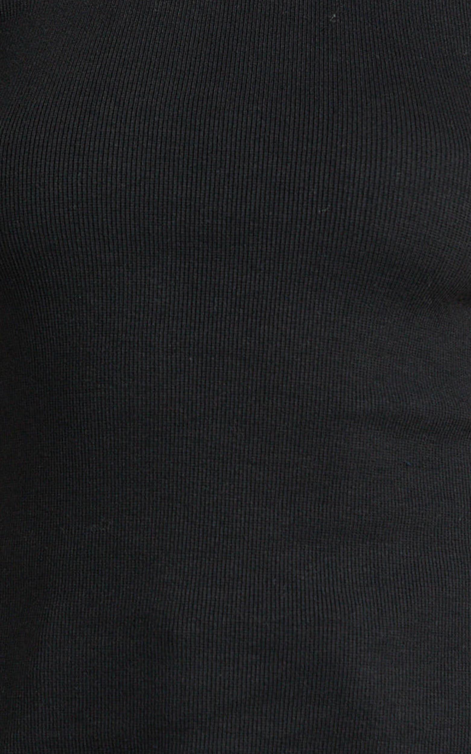 Barbara Top - High Neck Sleeveless With Side Split Top in Black Product Image