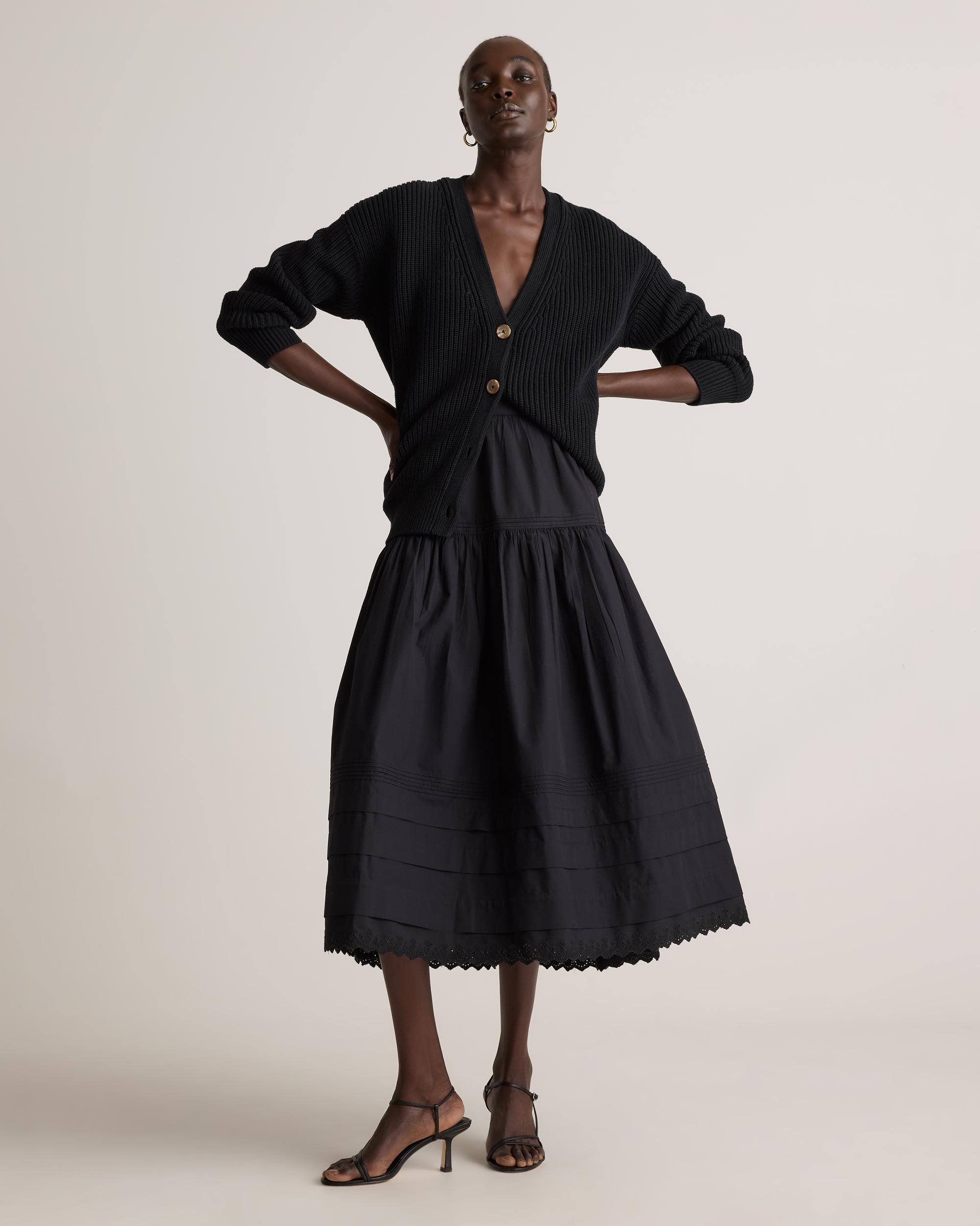 Quince | Women's Poplin Pintuck Maxi Skirt Organic Cotton Product Image