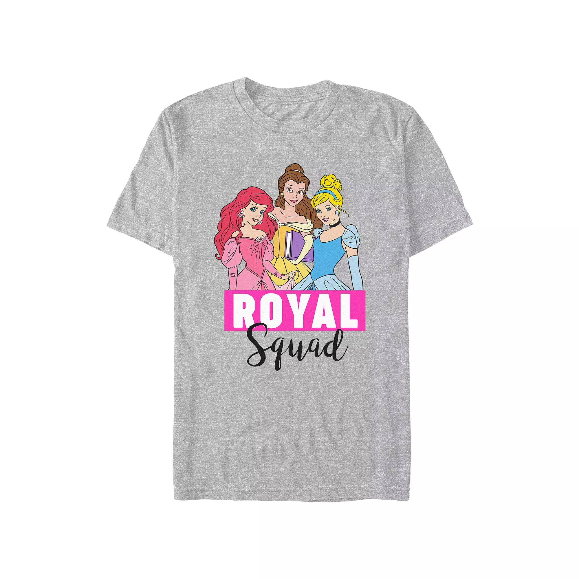 Disney's Ariel, Belle & Cinderella Princess Royal Squad Juniors' Boyfriend Graphic Tee, Women's, Size: Small, Athletic Grey Product Image
