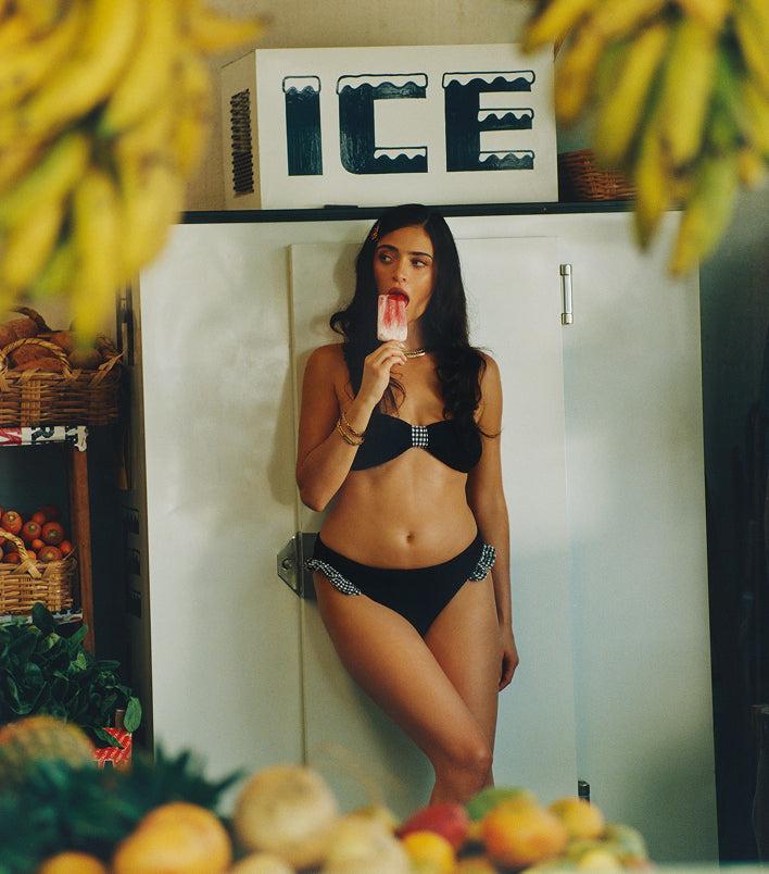 Jean Bikini - Black Gingham Product Image