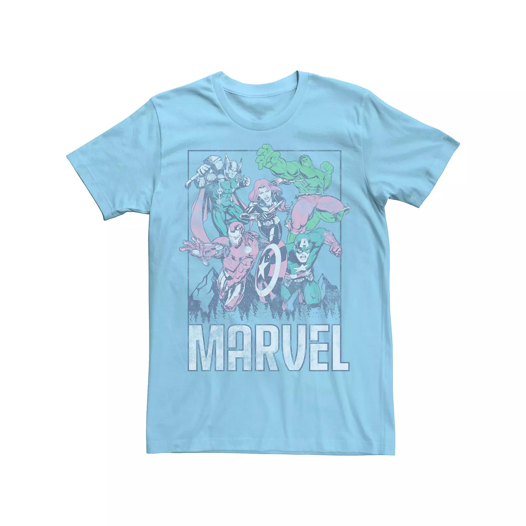 Men's Marvel Marvel Group Comic Tee, Size: 3XL, Light Blue Product Image