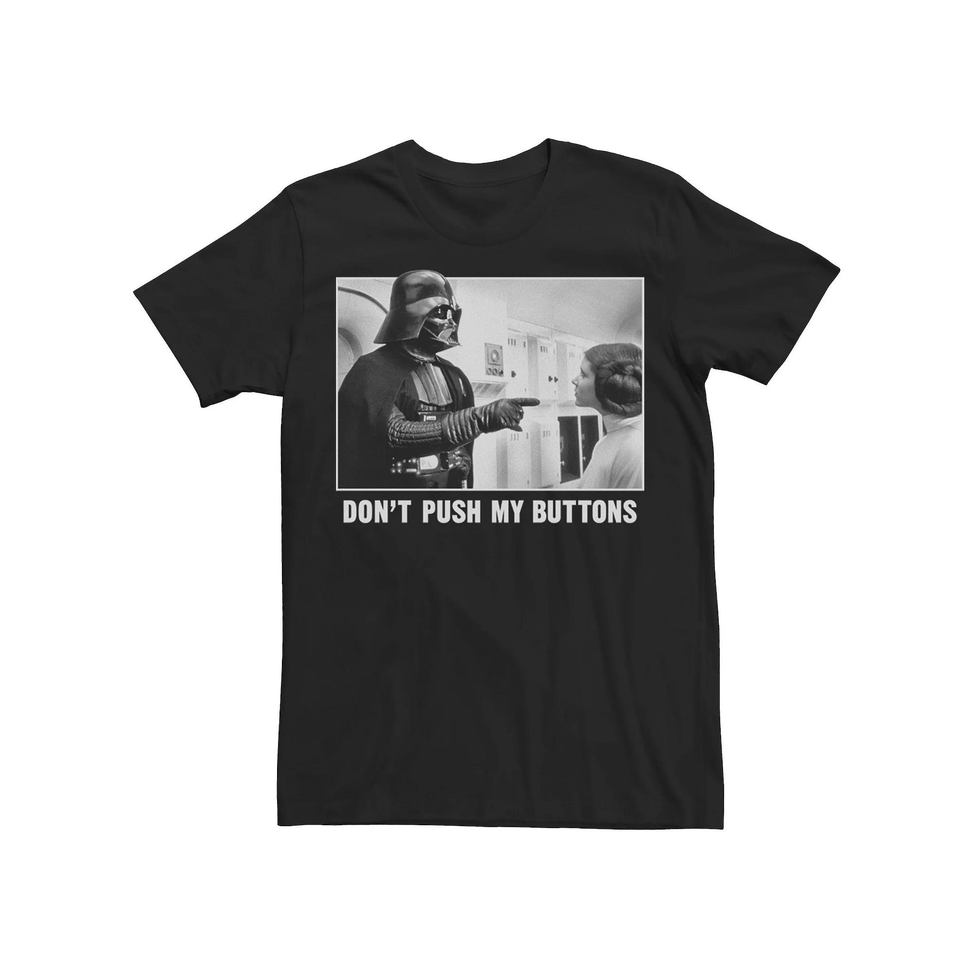 Men's Star Wars Darth Vadar Princess Leia Don't Push My Buttons Tee,  Product Image