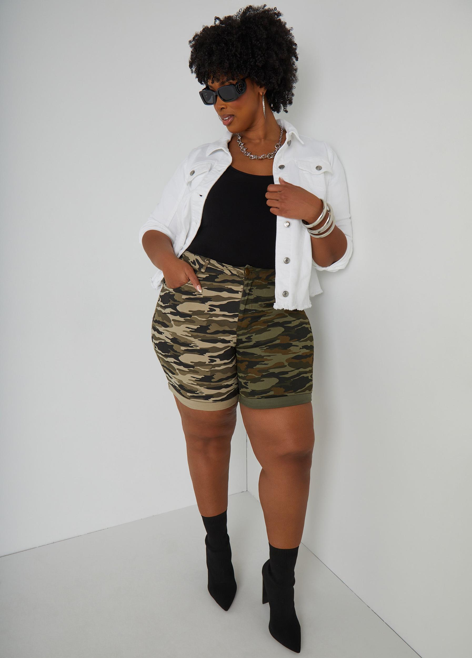 Two Tone Camo Shorts Product Image