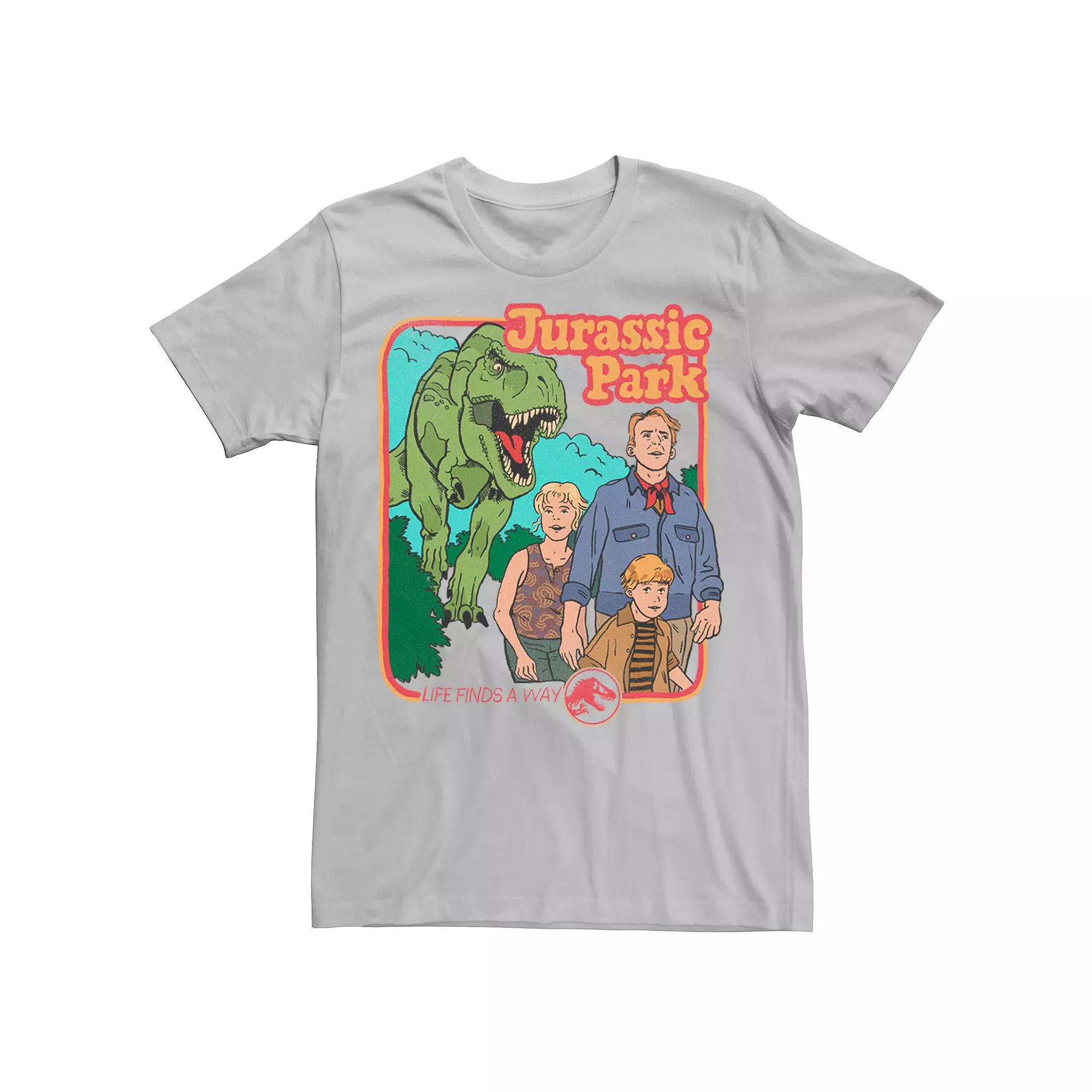 Men's Jurassic Park Vintage Characters Life Finds A Way Tee,  Product Image