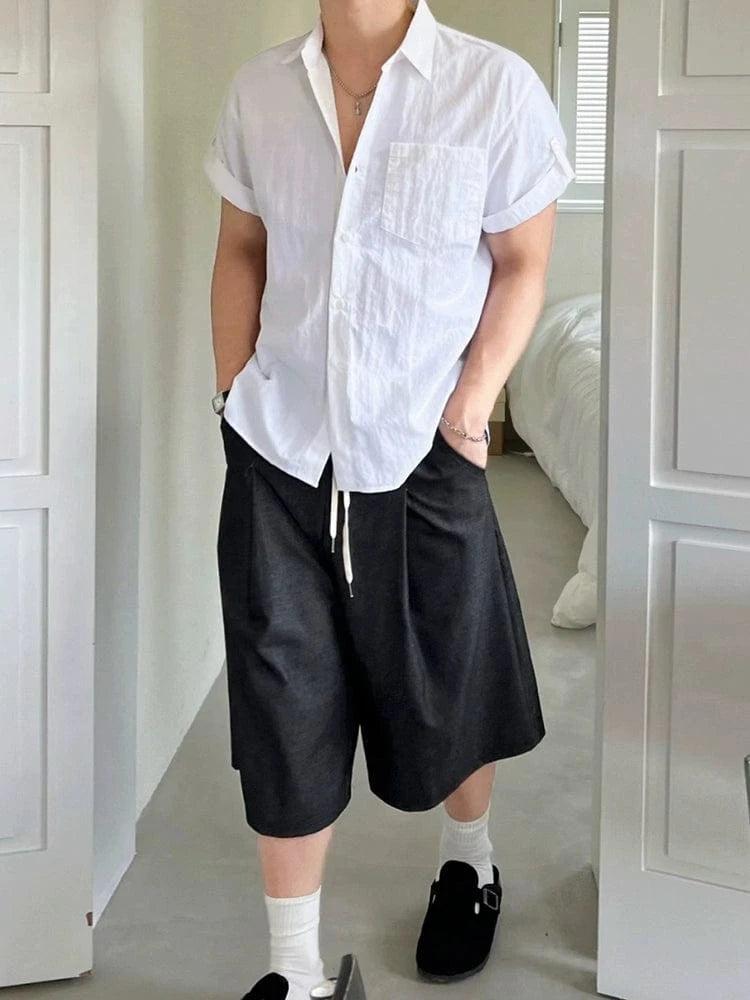 RT No. 18708 PLEATED DARK GRAY SHORTS Product Image