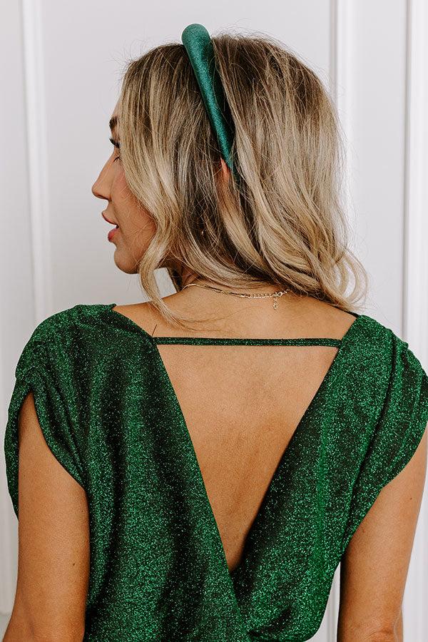 Velvet Dreams Headband in Hunter Green Product Image